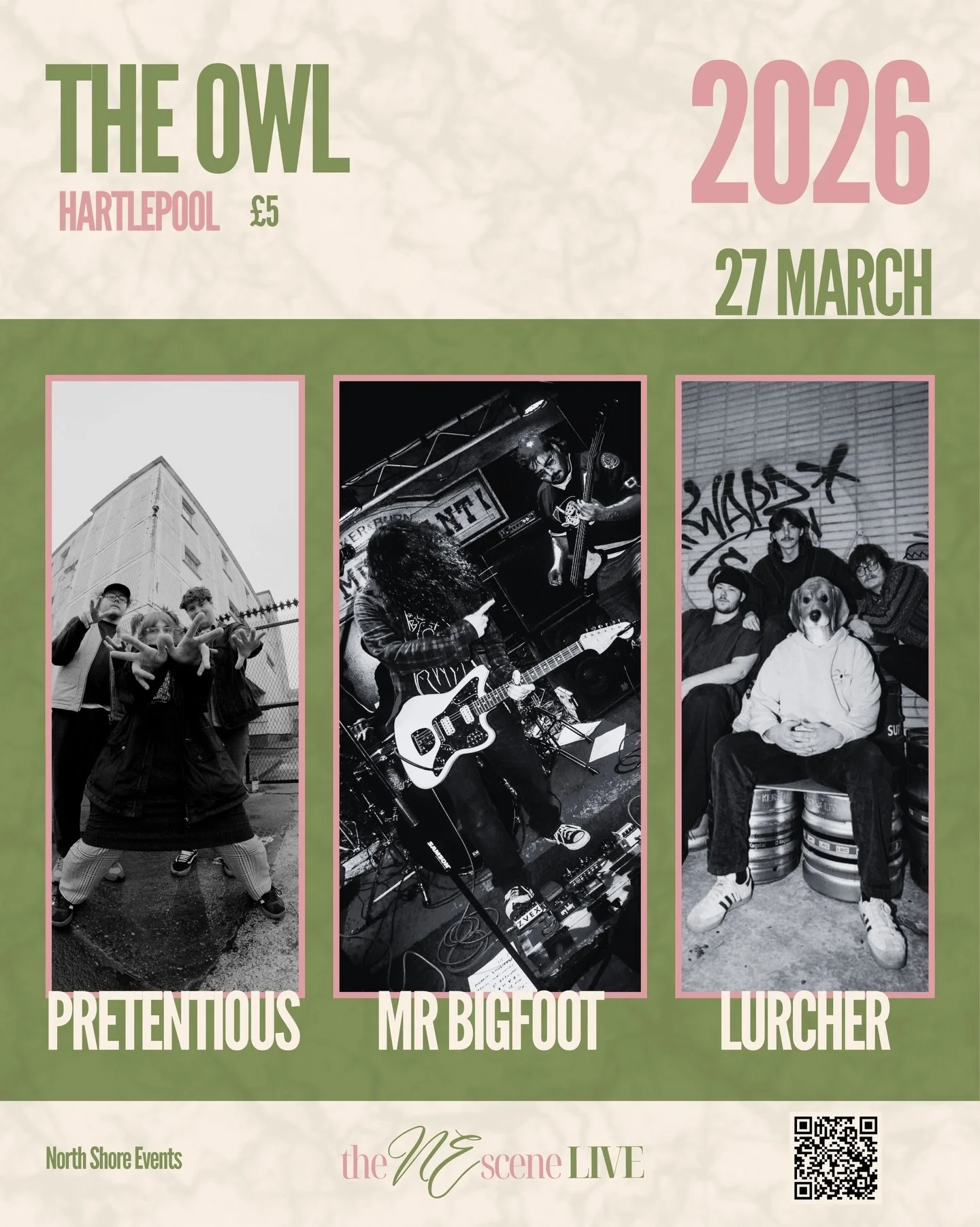 In case you didn&rsquo;t know&hellip; we&rsquo;re putting on a gig!! 🎶

Featuring the very talented bands, from Issue One - @pretentious_band @mrbigfootuk @lurcher.hpool at @theowlhartlepool - you can read all about them and non-profit music promote