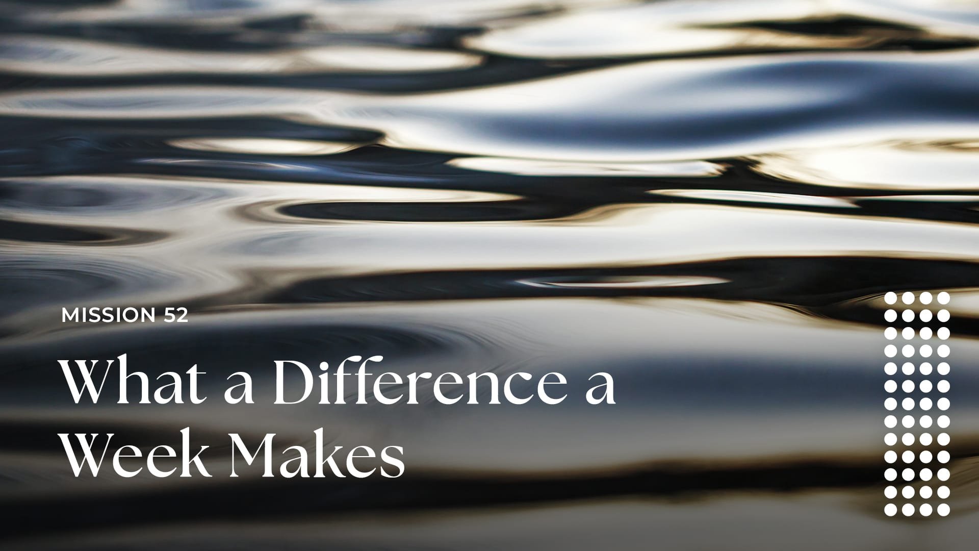 What a difference a week makes