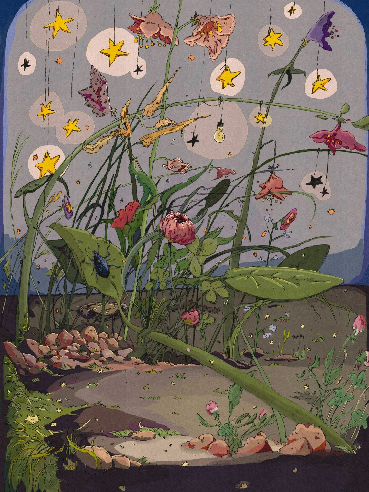 the show goes on 
🌱✨🌌

#illustration #drawing #natureart #natureillustration #surrealism #surrealistart 
#dreamillustration #dreamdrawing #