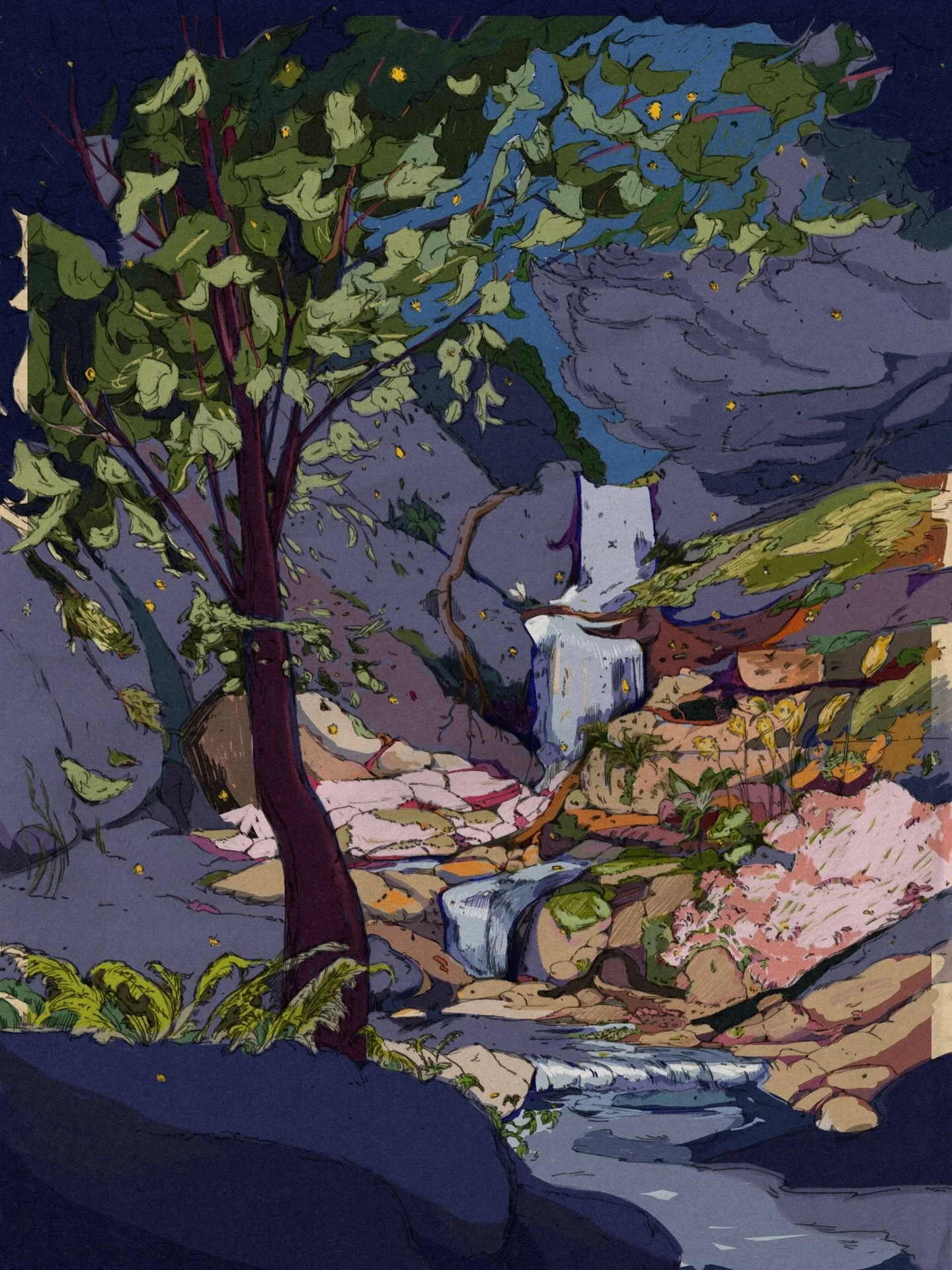 That&rsquo;s where I&rsquo;ll be 🌱✨🌌

#imaginarylandscape #landscapeillustration