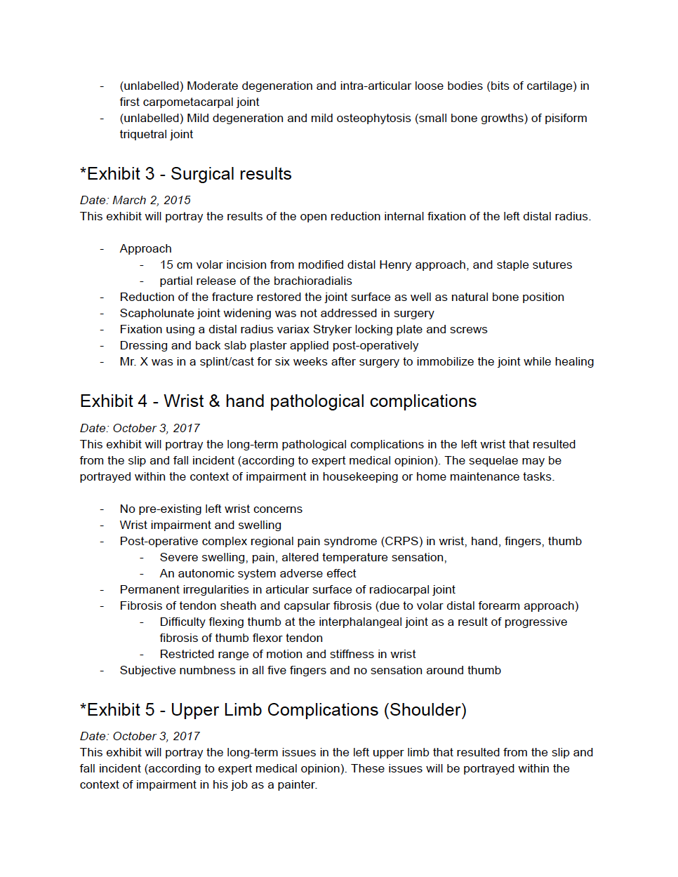 Wrist Case Study - Exhibit Outline pg 2