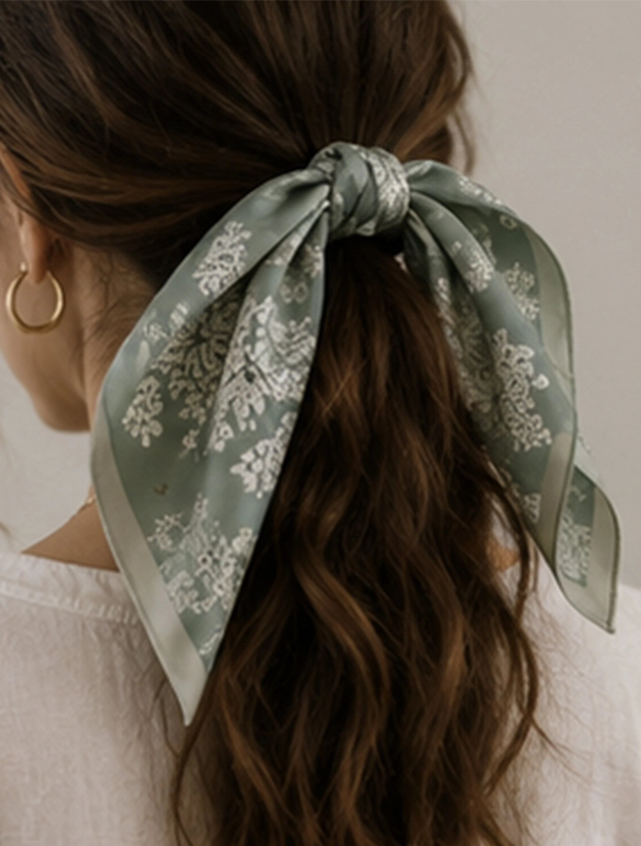 meadow veil sage silk white floral scarf hair tie.jpg