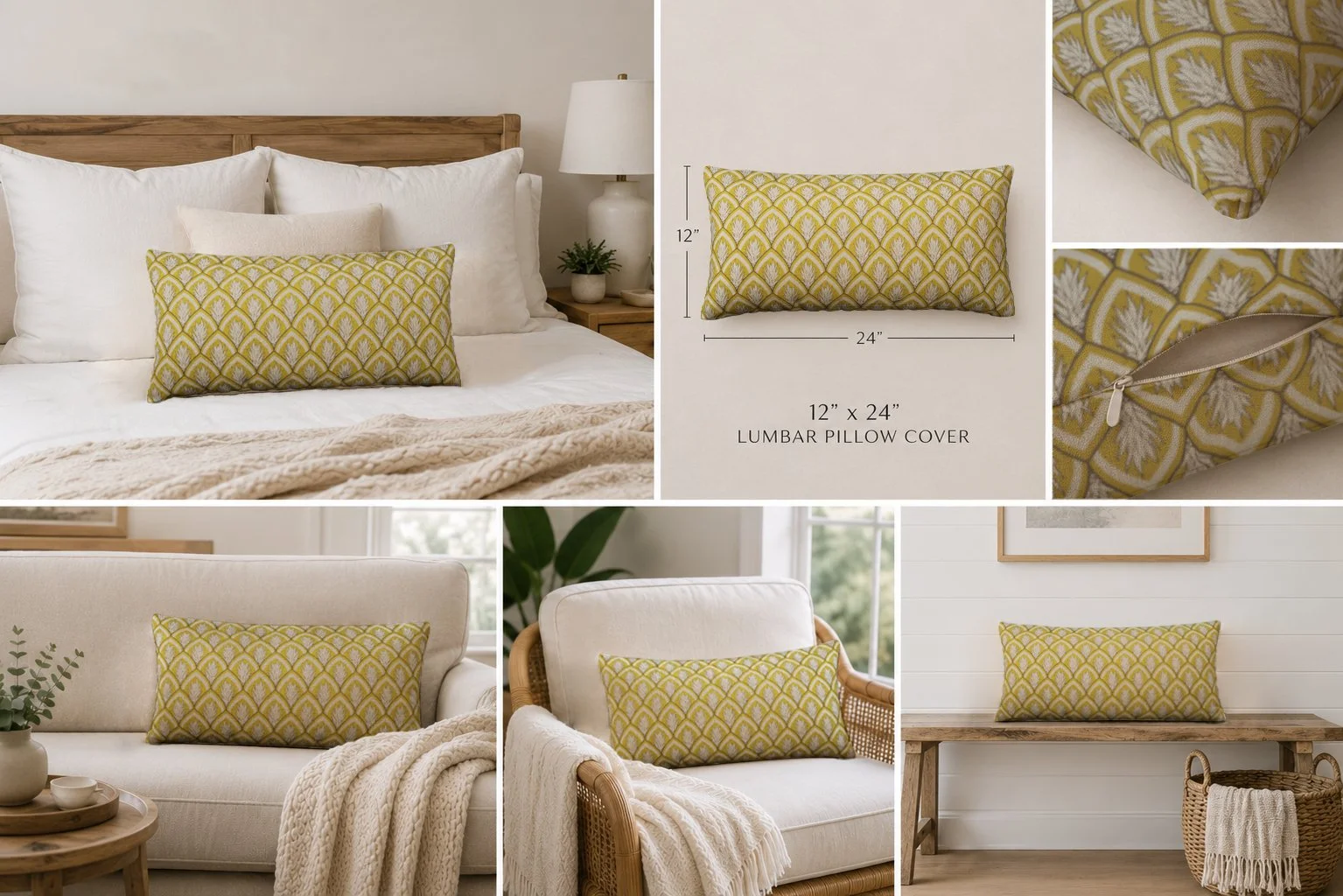 Pineapple Sunrise Lumbar Pillow Cover
