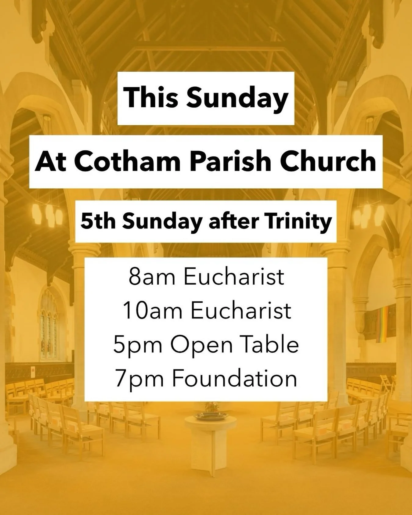 What&rsquo;s on this coming Sunday at Cotham Parish Church ⛪️