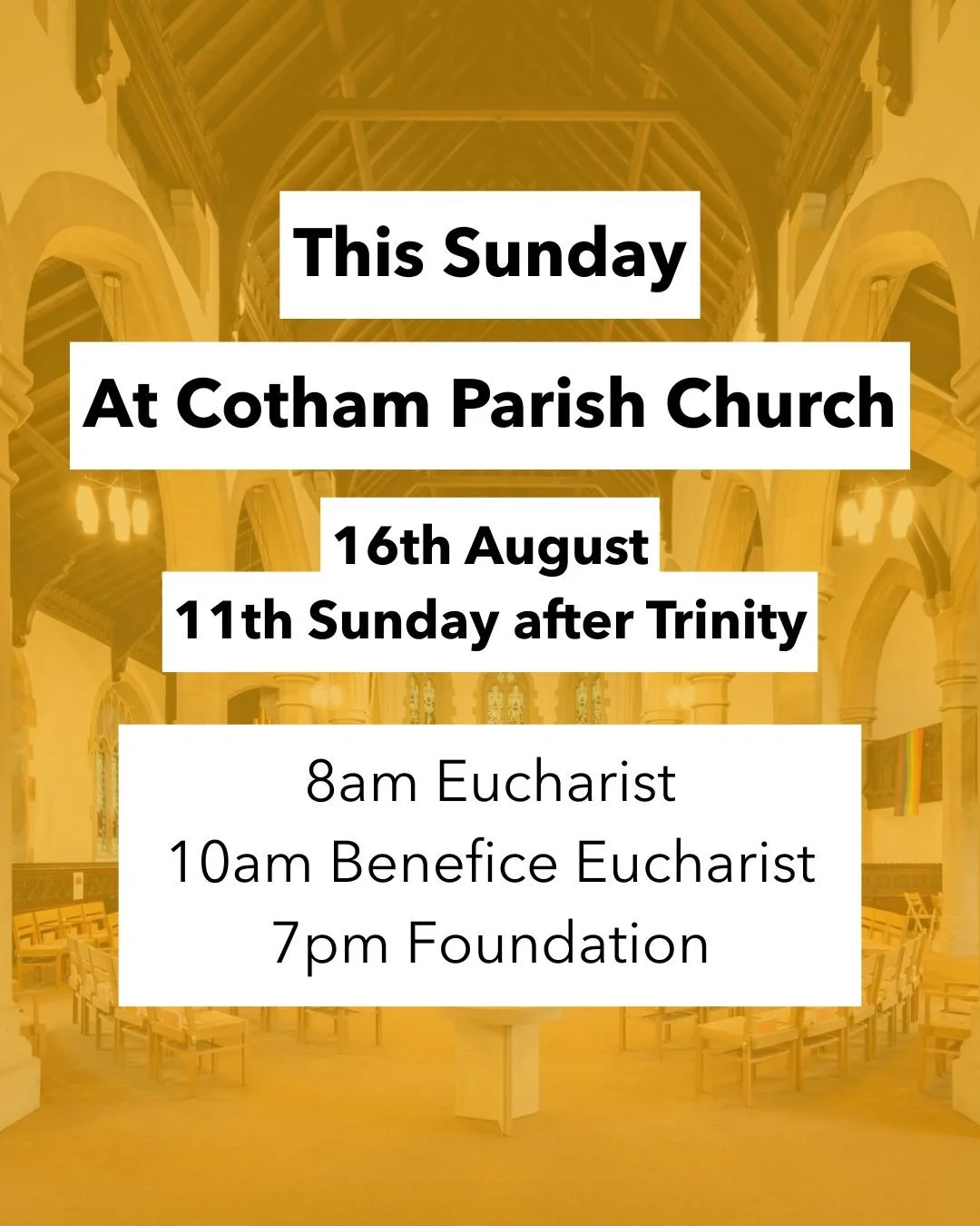 Here are our services for this coming Sunday.

We're holding a benefice service with our friends from @stpaulsclifton at 10am.

Why not come and see? ⛪