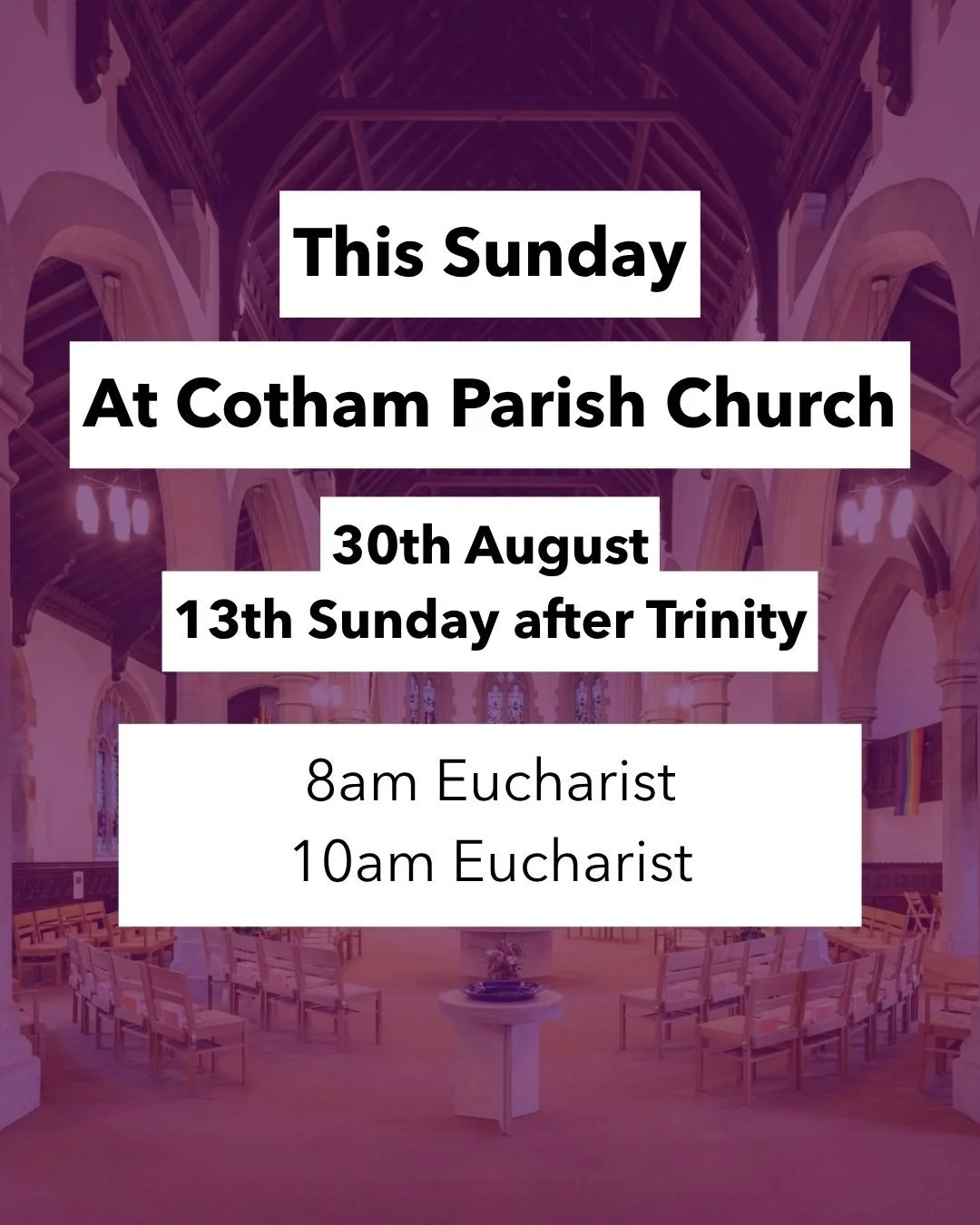 Here's what's on at Cotham this Sunday ⛪

Please note that there will not be a Foundation service at 7pm this week.