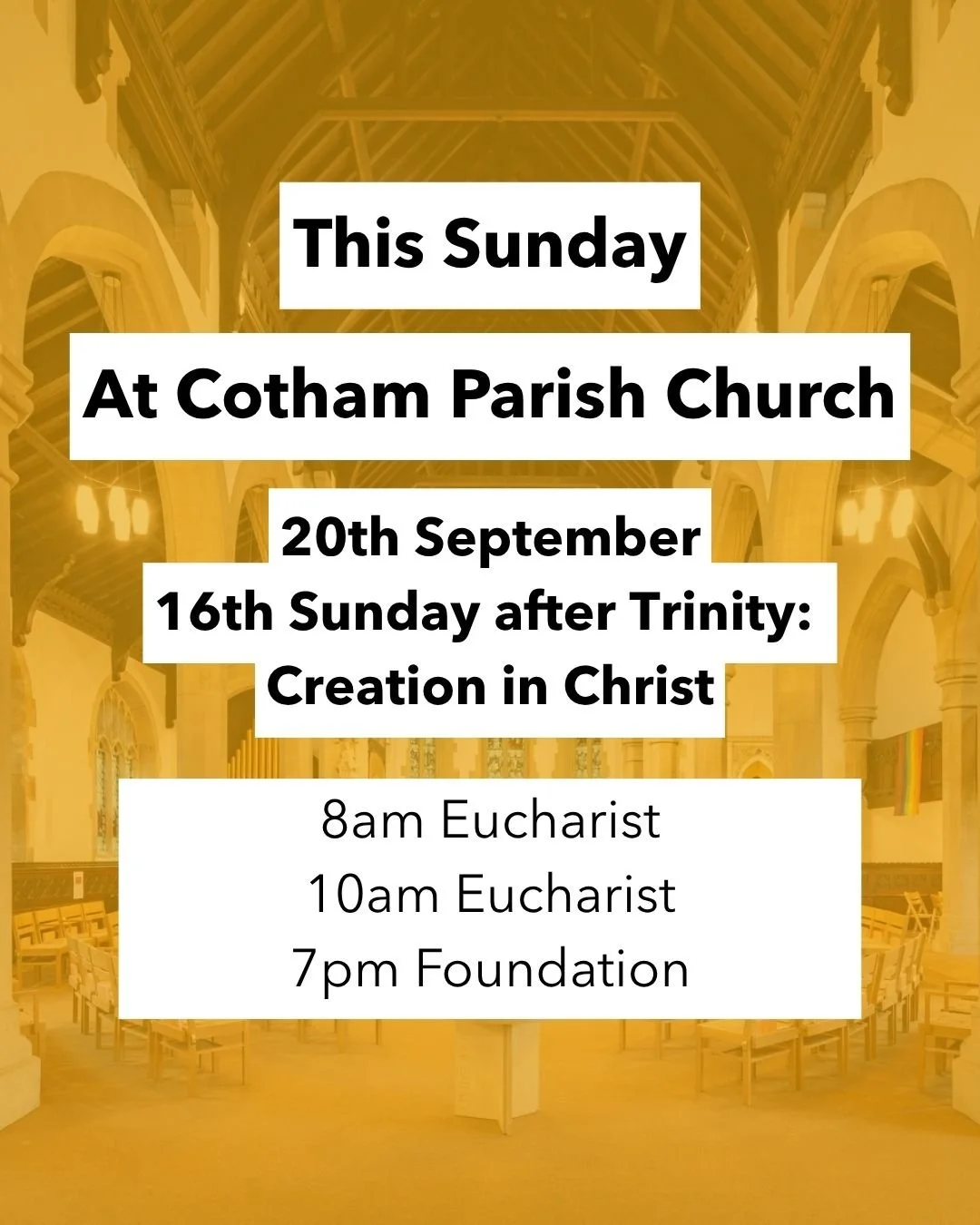 Here's what's on this coming Sunday at Cotham Parish Church 🏫