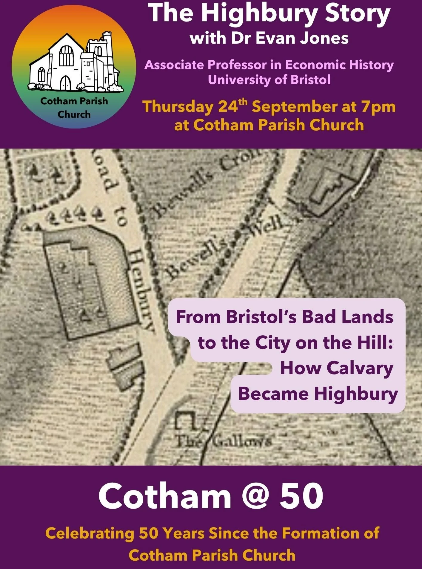 The first event of our 50th anniversary celebrations is 'The Highbury Story'.

Led by Dr Evan Jones, this public lecture will dive into the rich and troubled history of the site the church was built on.

Whether you're a local resident or a history l