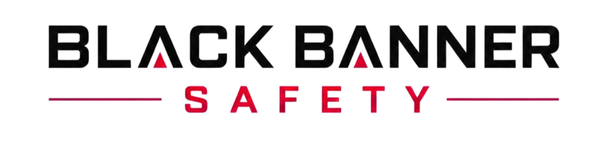 Black Banner Safety Name Logo