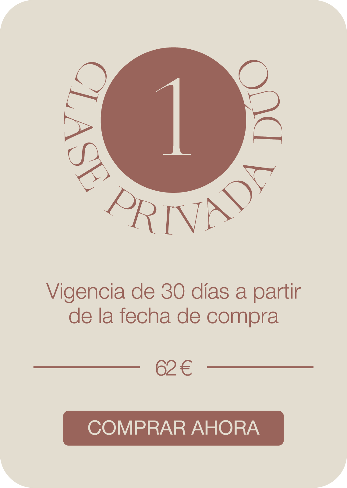 Promotion for a Private Duo session, valid for 30 days from purchase date, priced at 62 euros, with a "Buy Now" button.