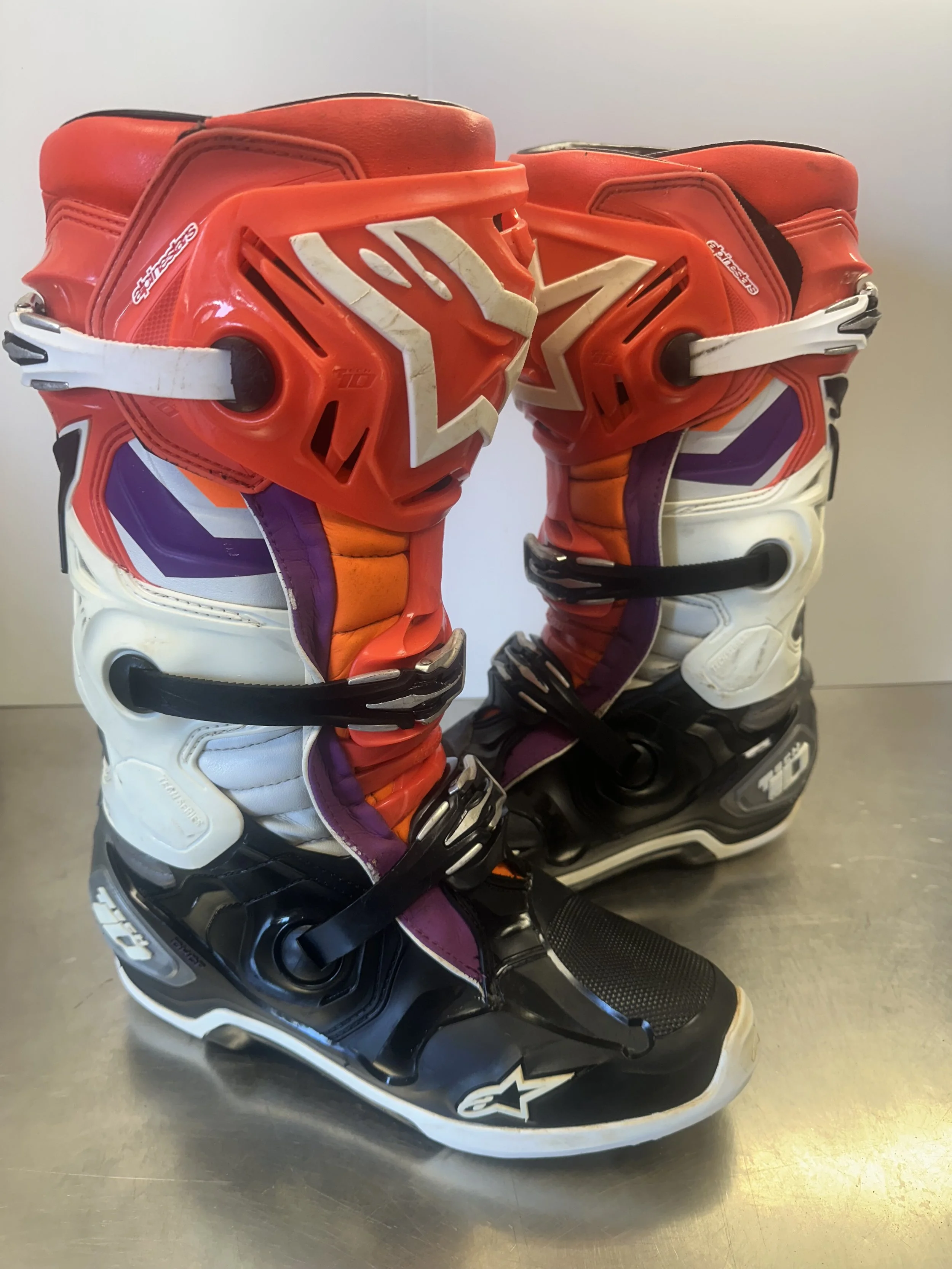 Alpinestars Tech 10 Grey White Orange Pink UK10