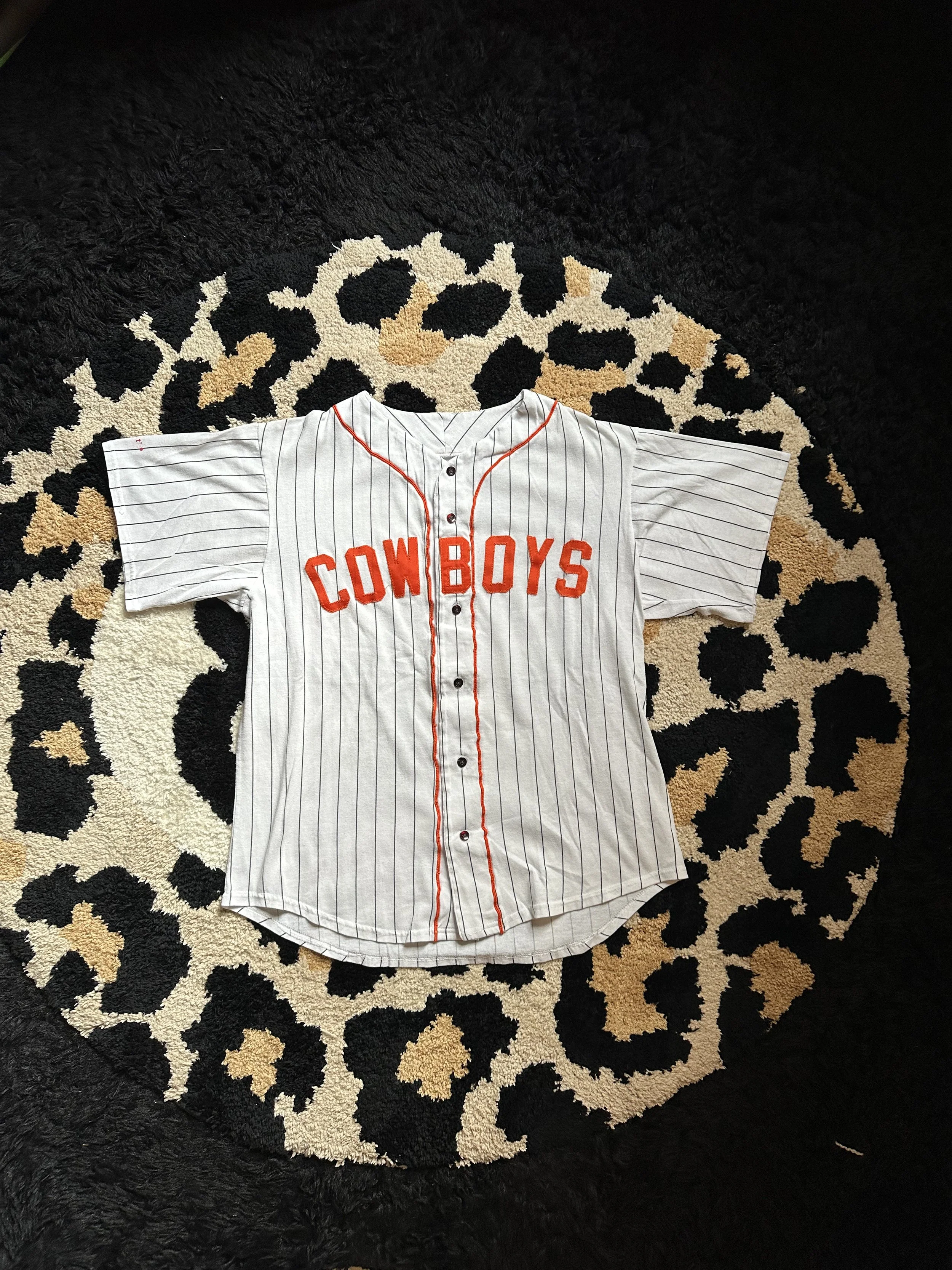 Vintage 90's Cowboys Pin Stripe Baseball Jersey (1).jpeg
