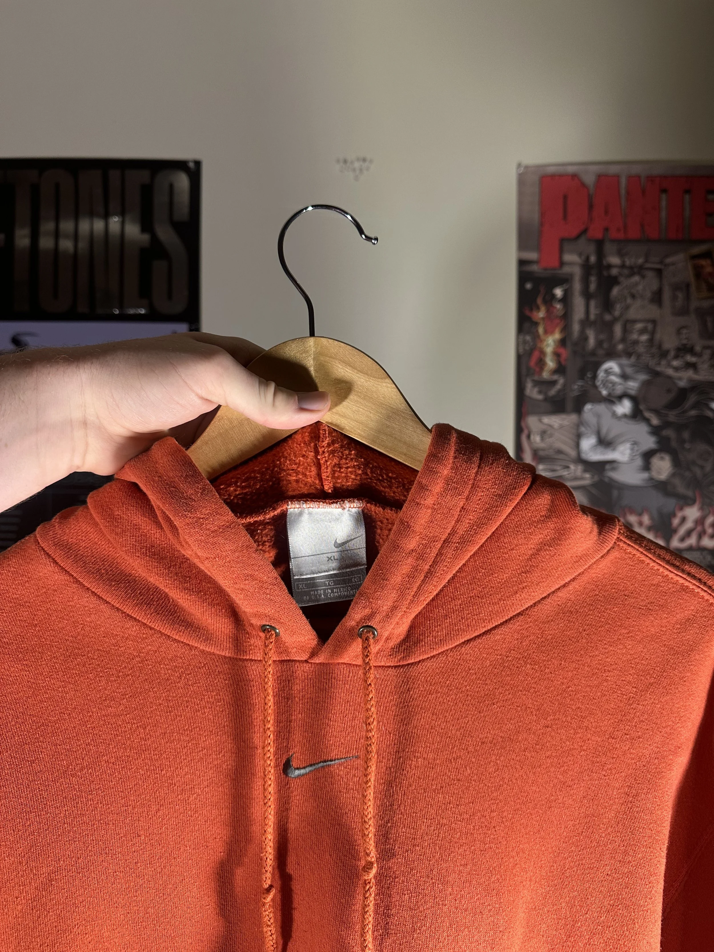 Rare Vintage 2000's Orange Nike Dark Grey Center Swoosh Hoodie 13 (1).jpeg