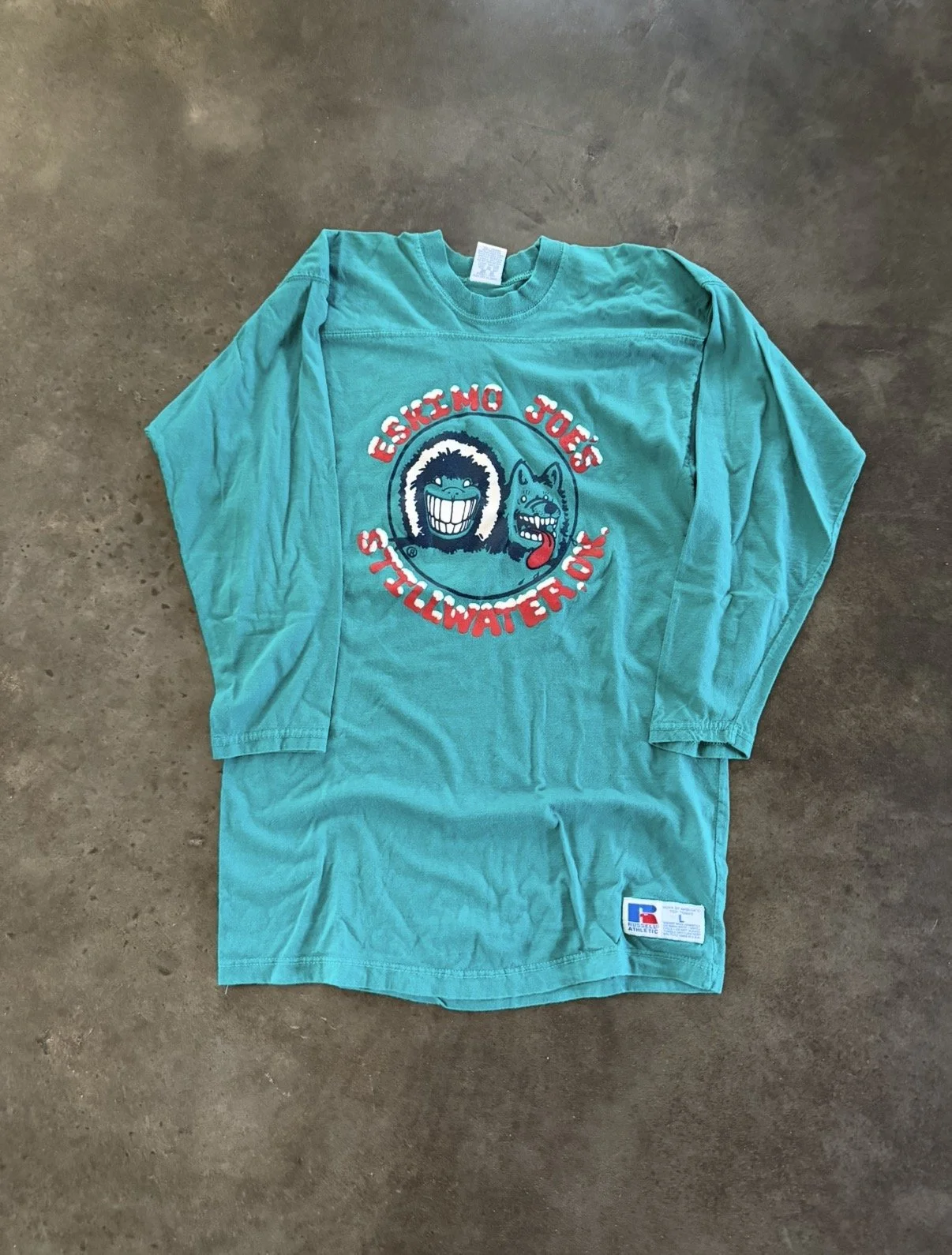 121. 90S TEAL RA ESKIMO JOE'S 3/4 SLEEVE SHIRT