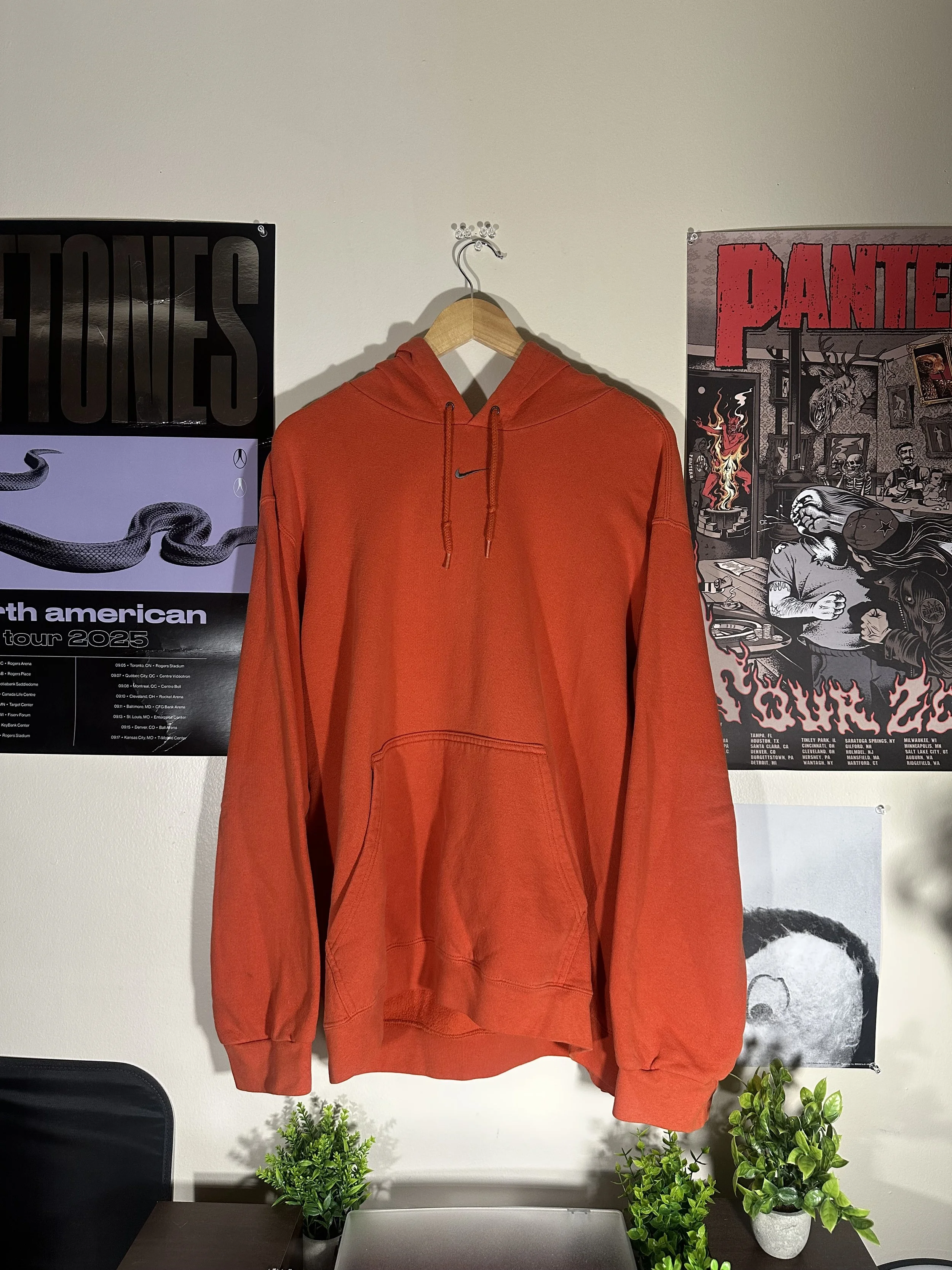 Rare Vintage 2000's Orange Nike Dark Grey Center Swoosh Hoodie 13 (8).jpeg