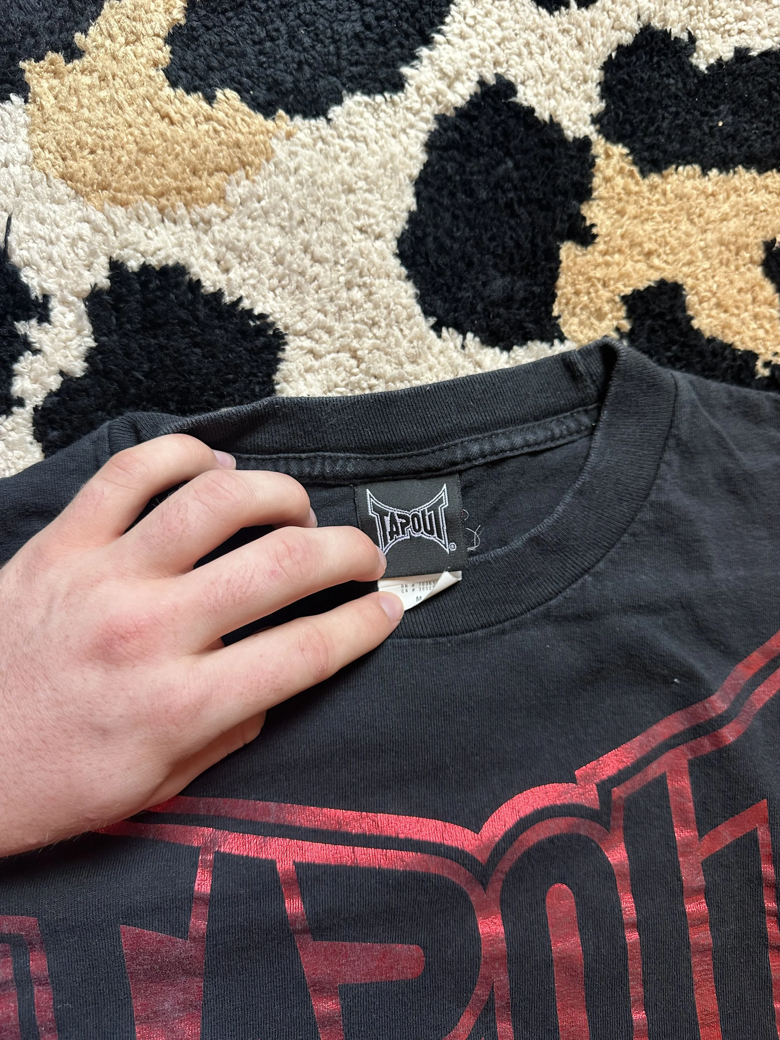 Rare Y2k Red Foil Tap Out MMA Tee (3).jpeg