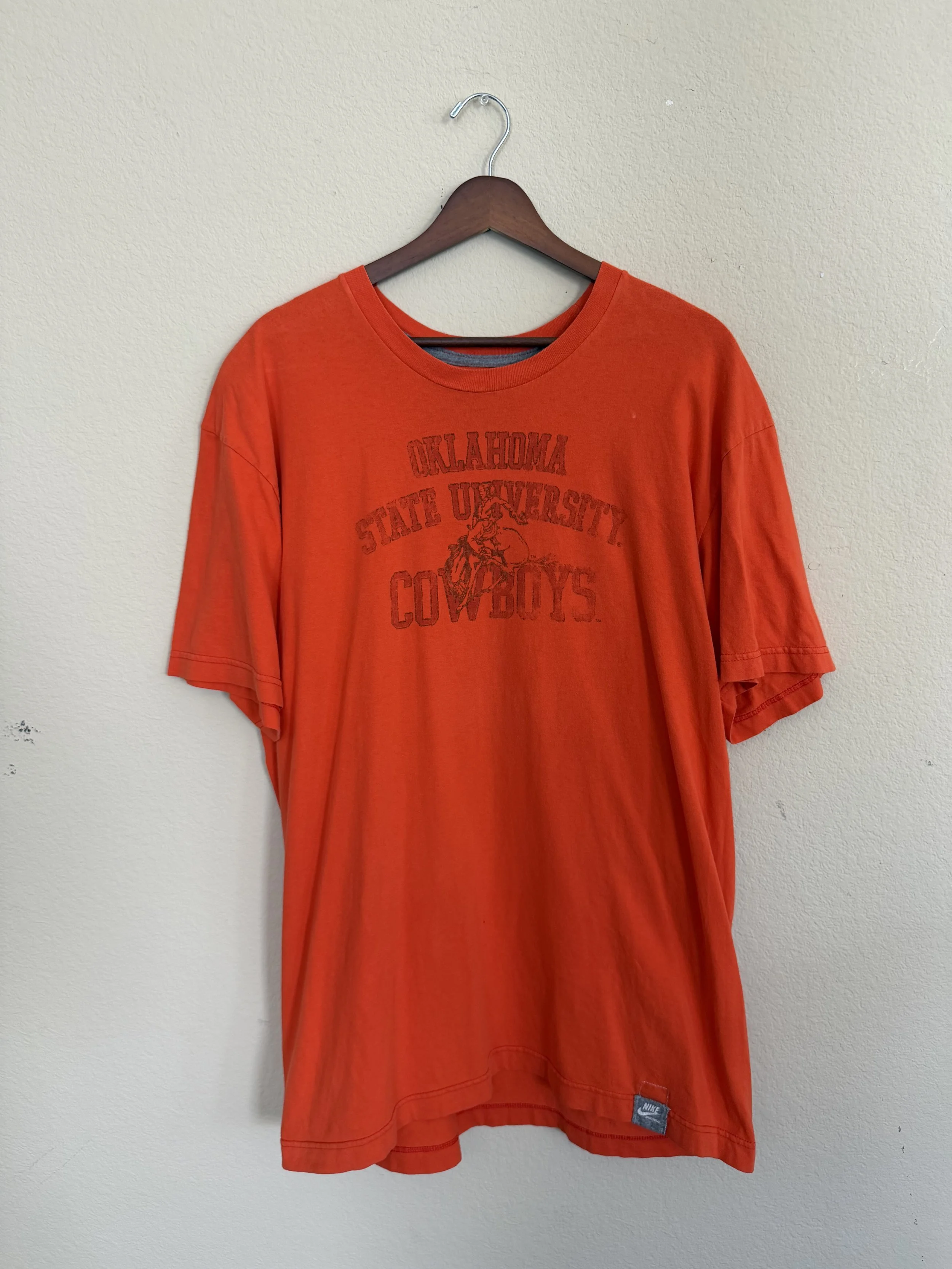 263. Orange Nike Stitched In OSU Bucking Bronco T-Shirt