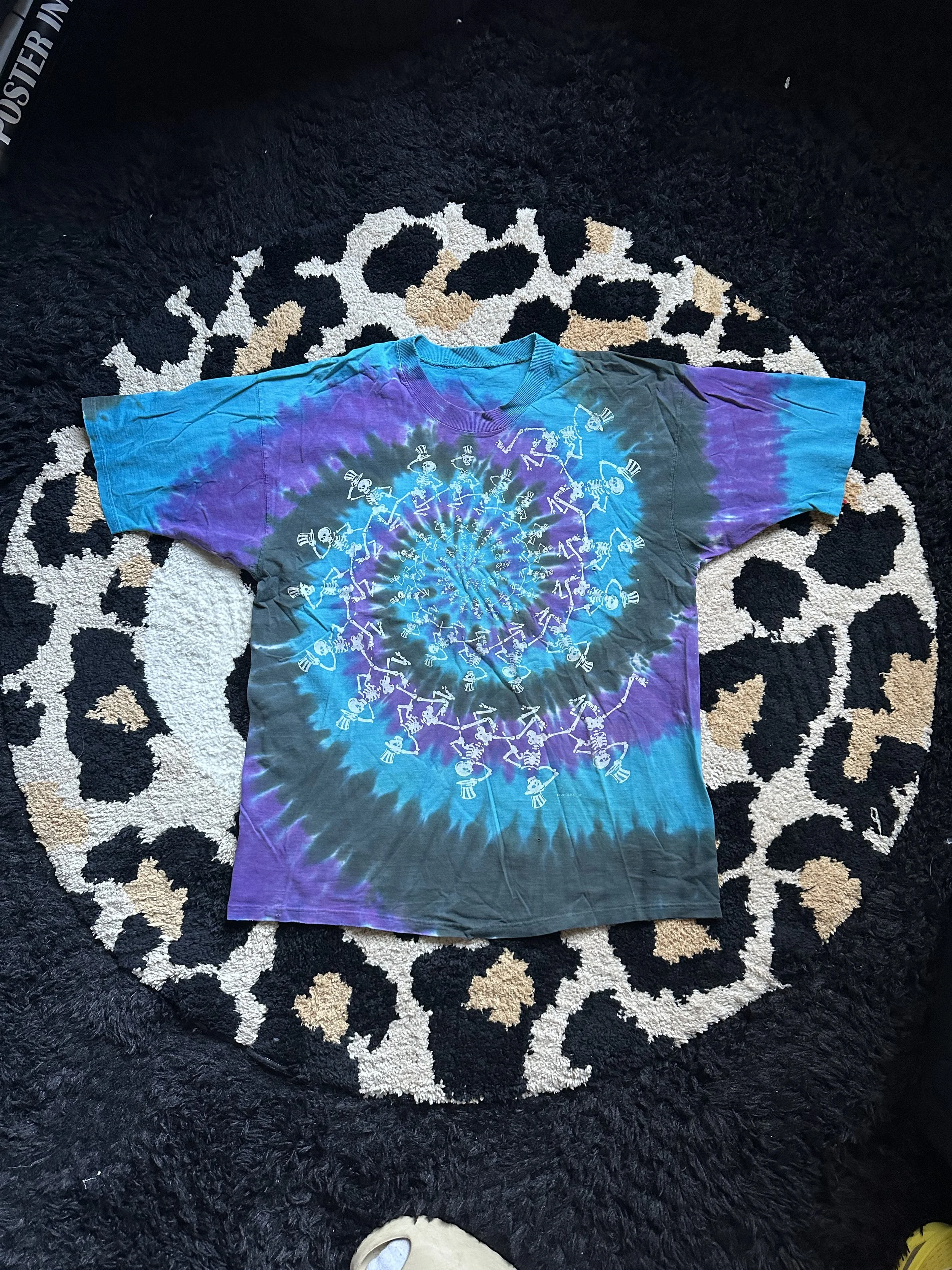 Vintage 1990 Grateful Dead Dancing Skeletons Tie Dye Tee (6).jpeg