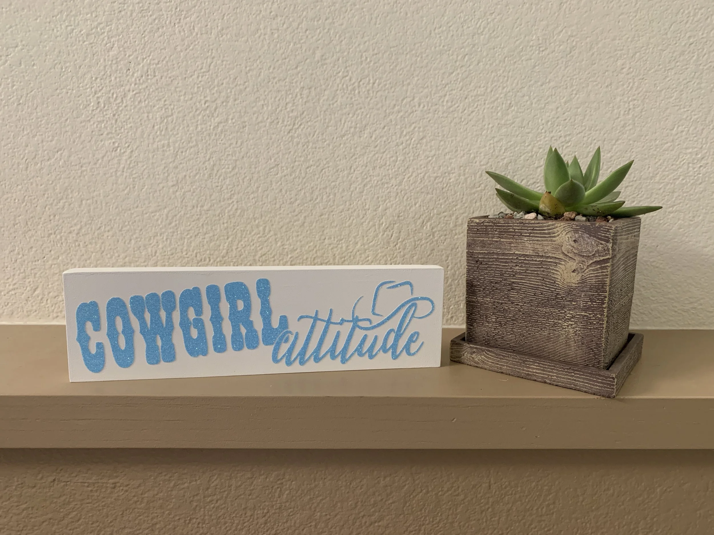 Cowgirl Attitude 4_x12_ Wood Sign_White and Blue.JPG