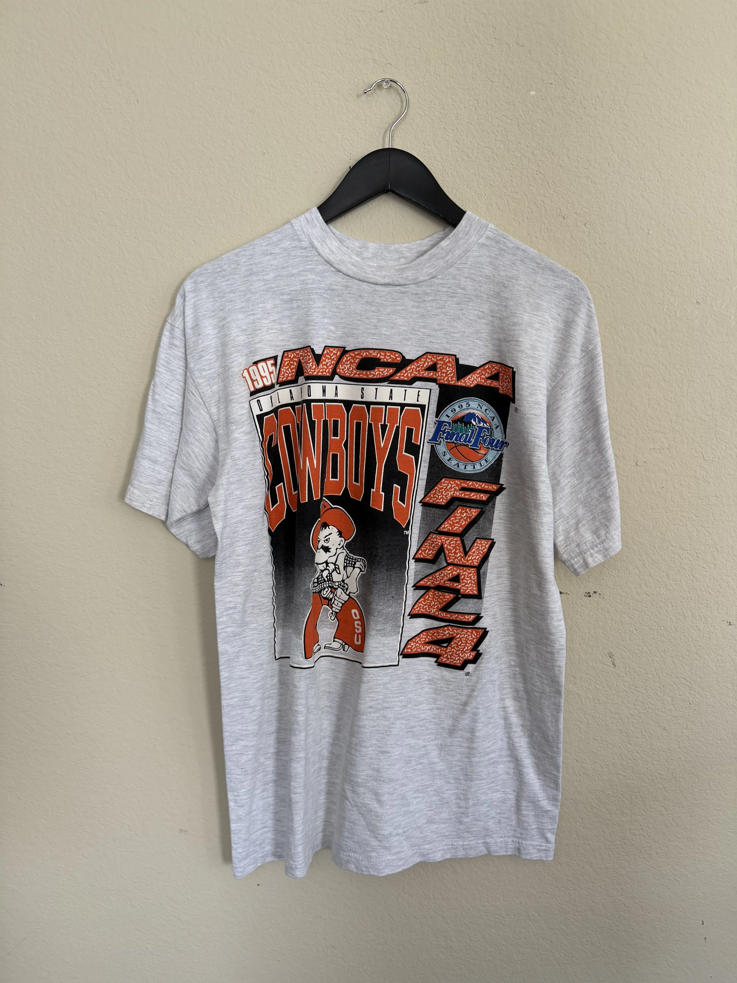 233. Grey Logo 7 1995 Final Four OSU Textured Lettering Pete T-Shirt