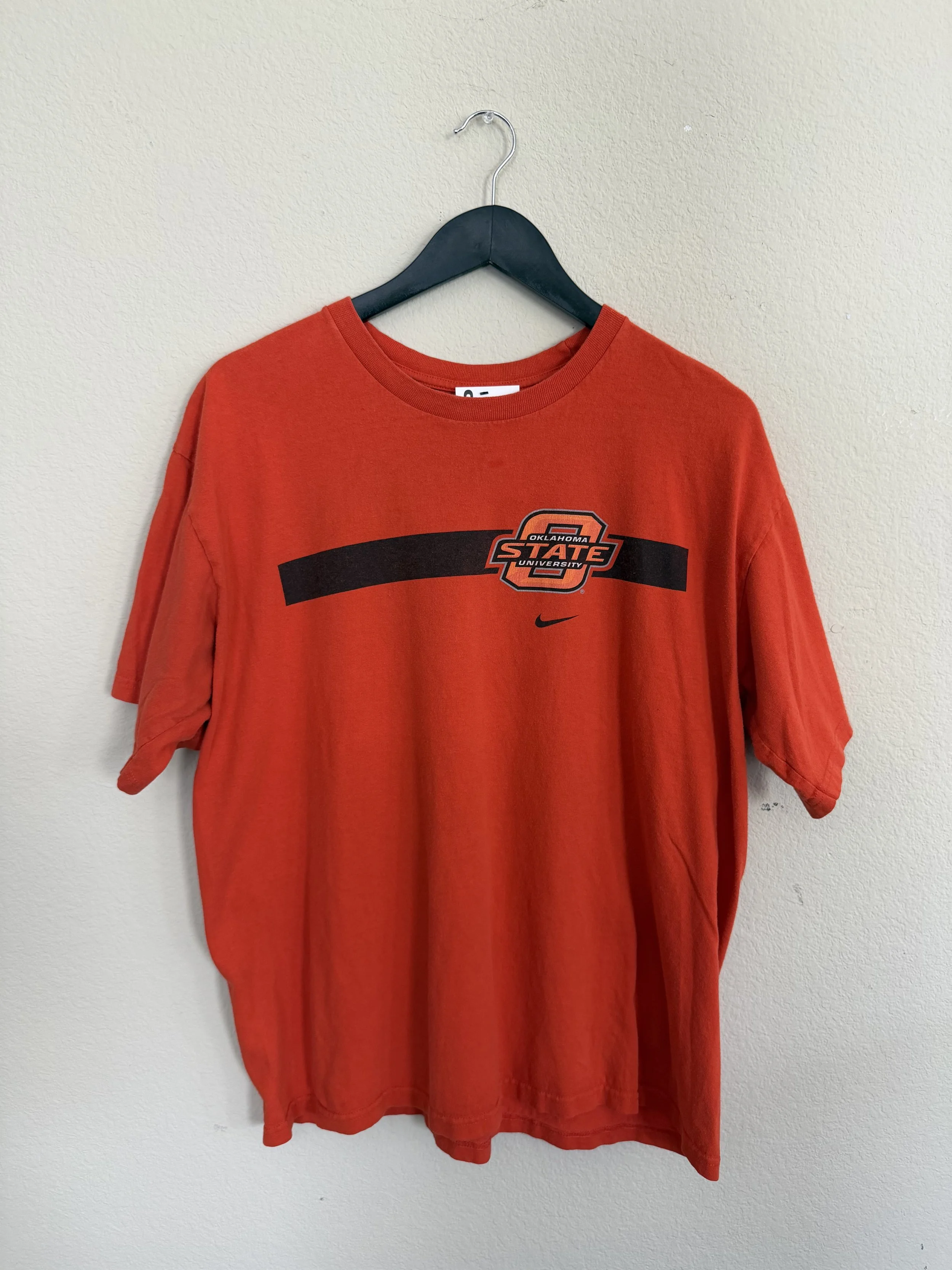 229. 2010s Orange Nike Black Centerstripe 2010s Logo T-Shirt