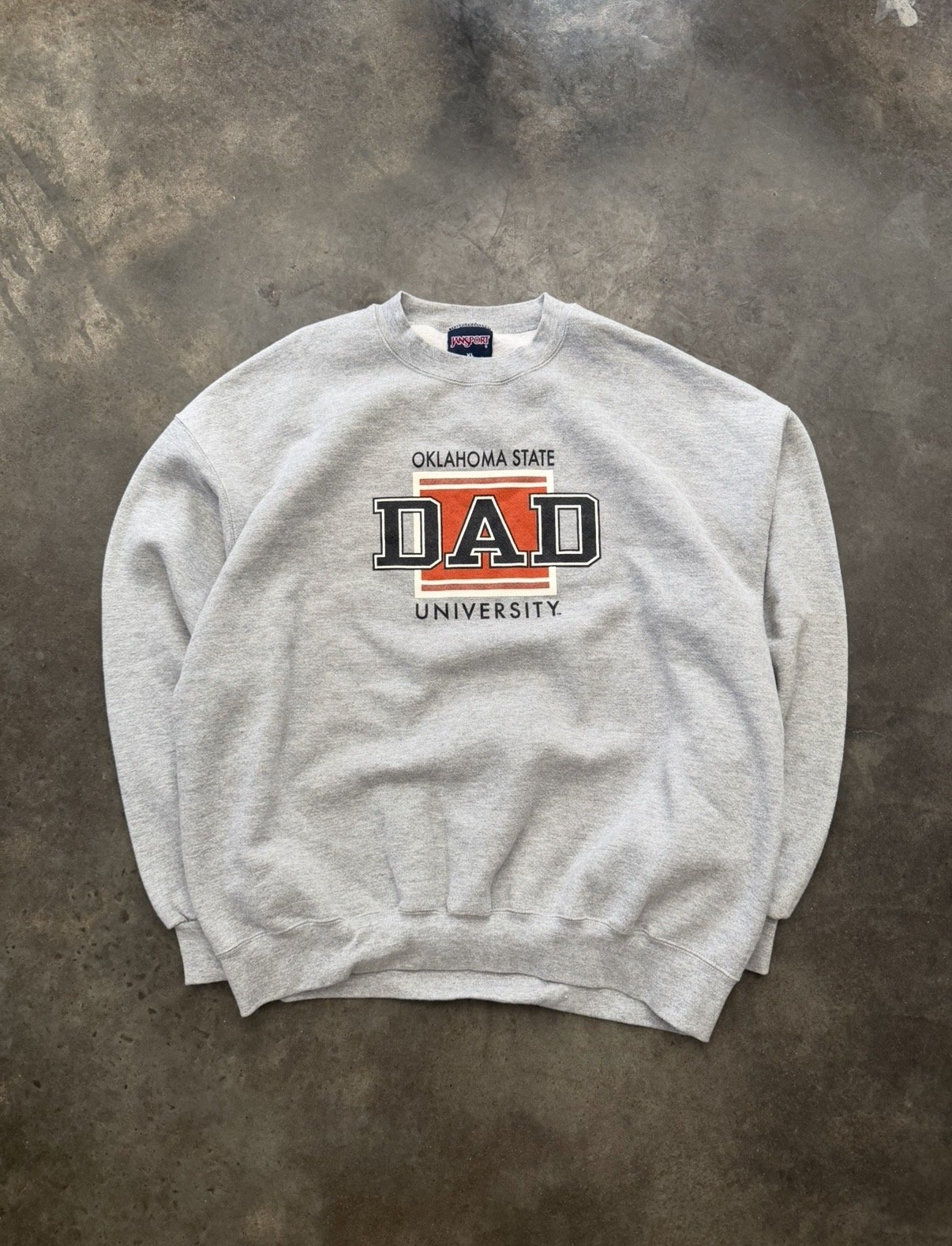 132. 90S JANSPORT OKLAHOMA STATE DAD CREWNECK SWEATSHIRT
