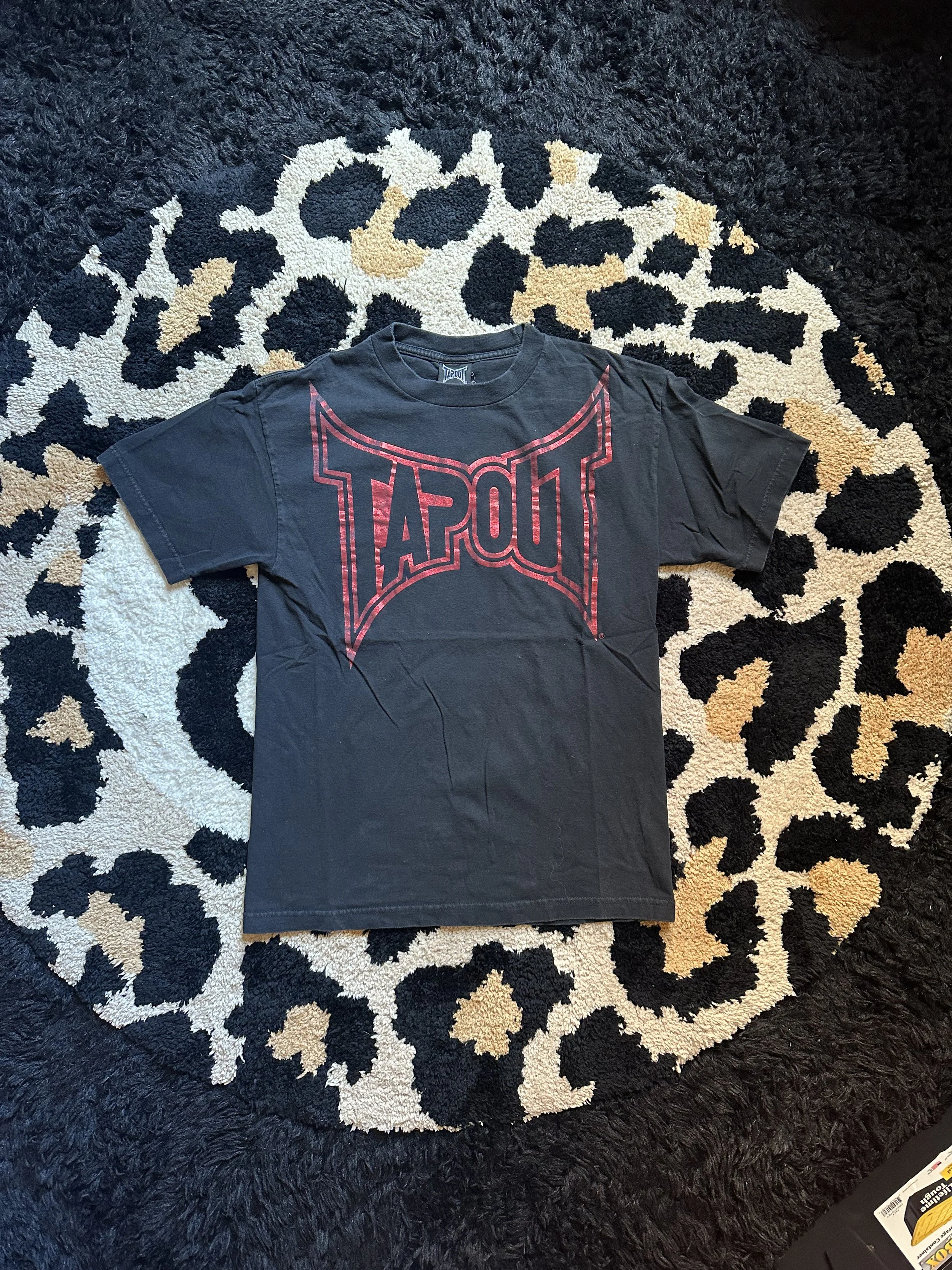 Rare Y2k Red Foil Tap Out MMA Tee (2).jpeg