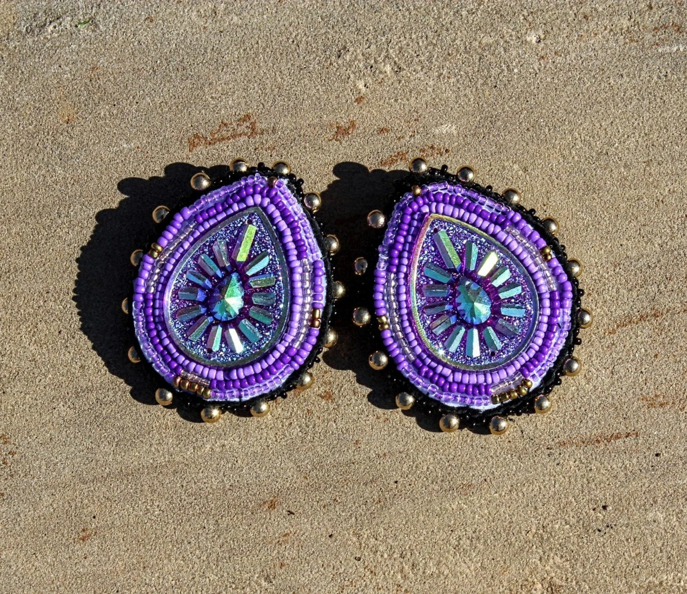 "STROBE LIGHT" BEADED EARRINGS