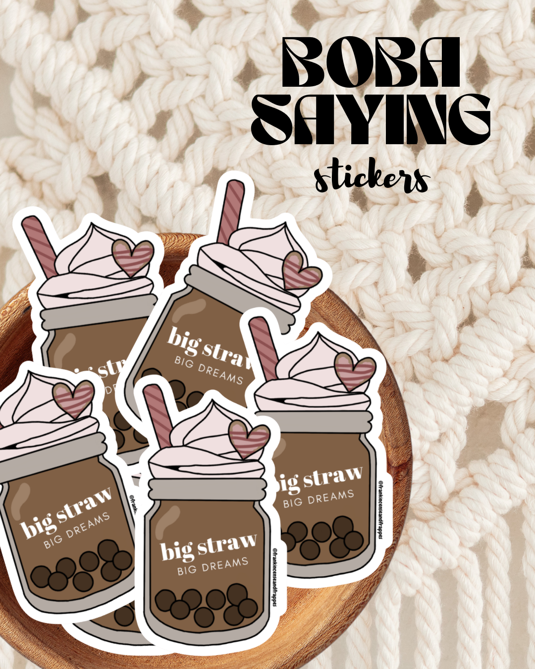 BOBA SAYING WATERPROOF STICKER