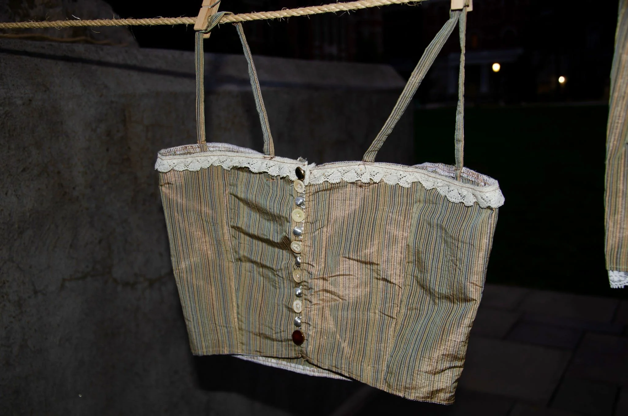 Green Striped Lace Trim Tank (2).jpeg