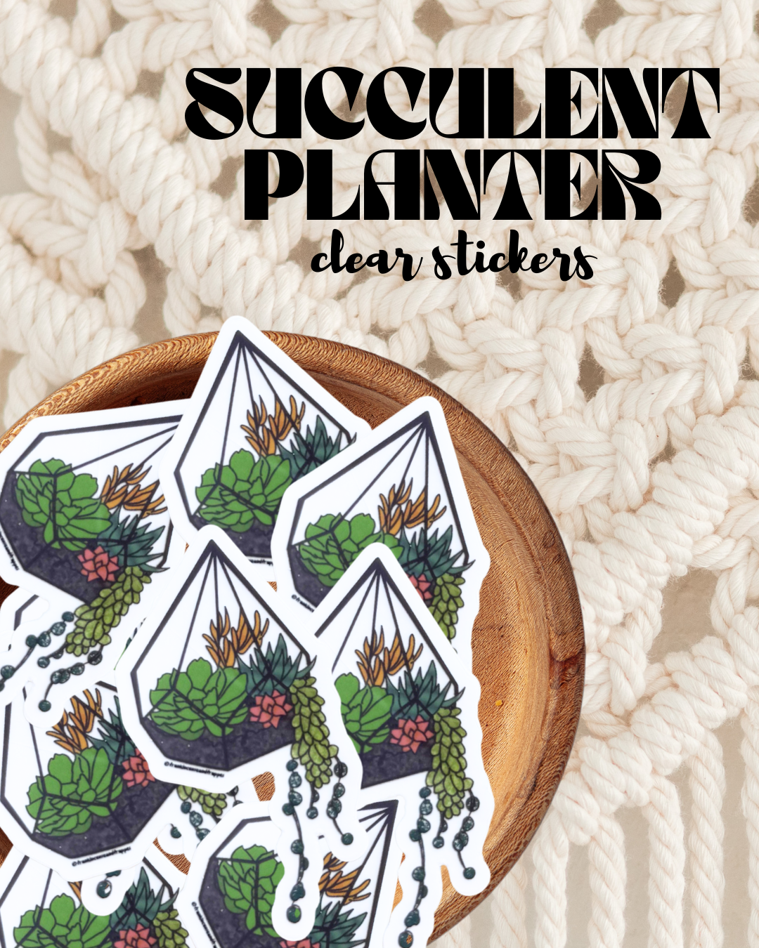 SUCCULENT TERRARIUM WATERPROOF STICKER