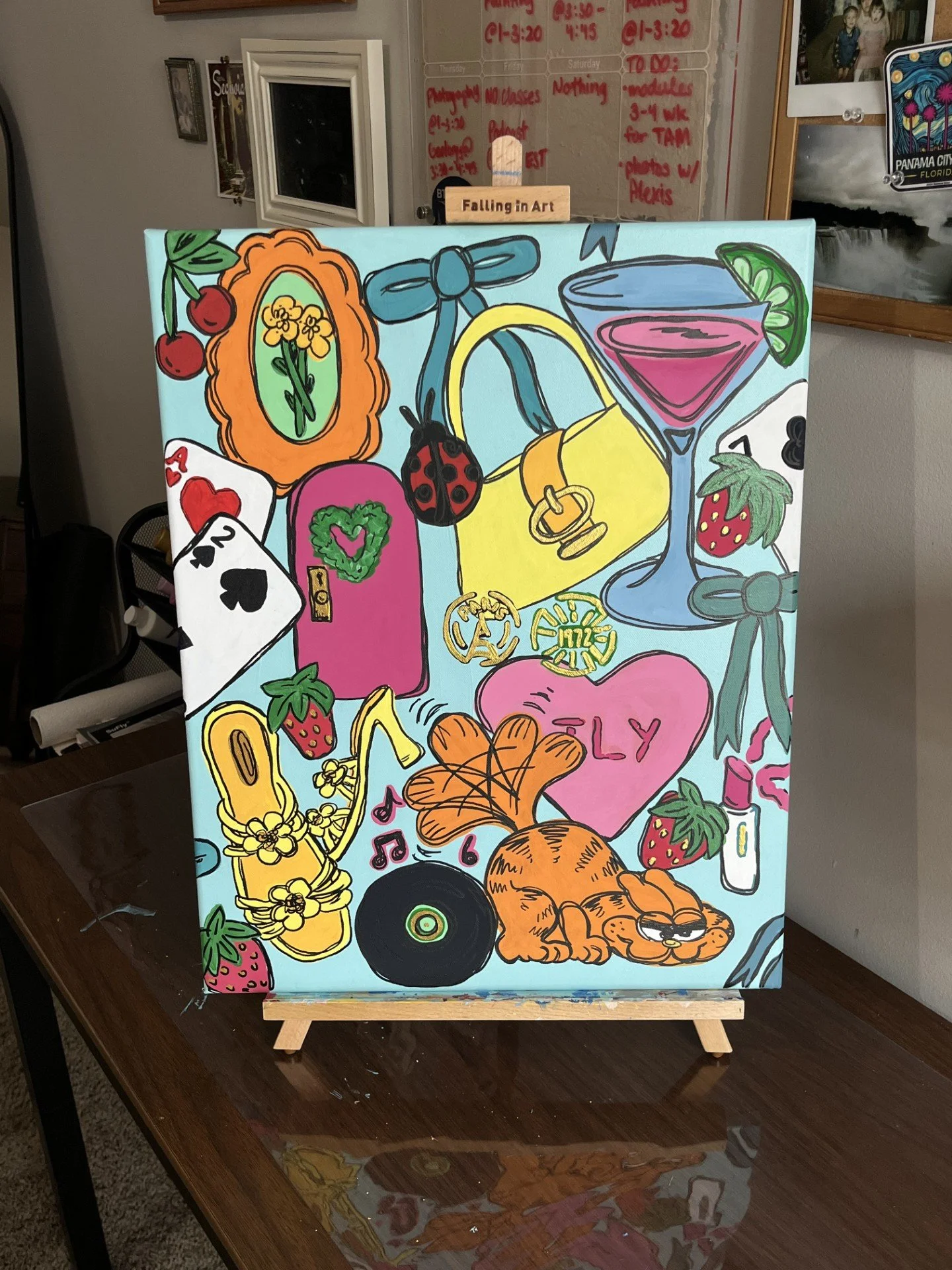 VALENTINE'S COLLAGE ACRYLIC CANVAS PAINTING