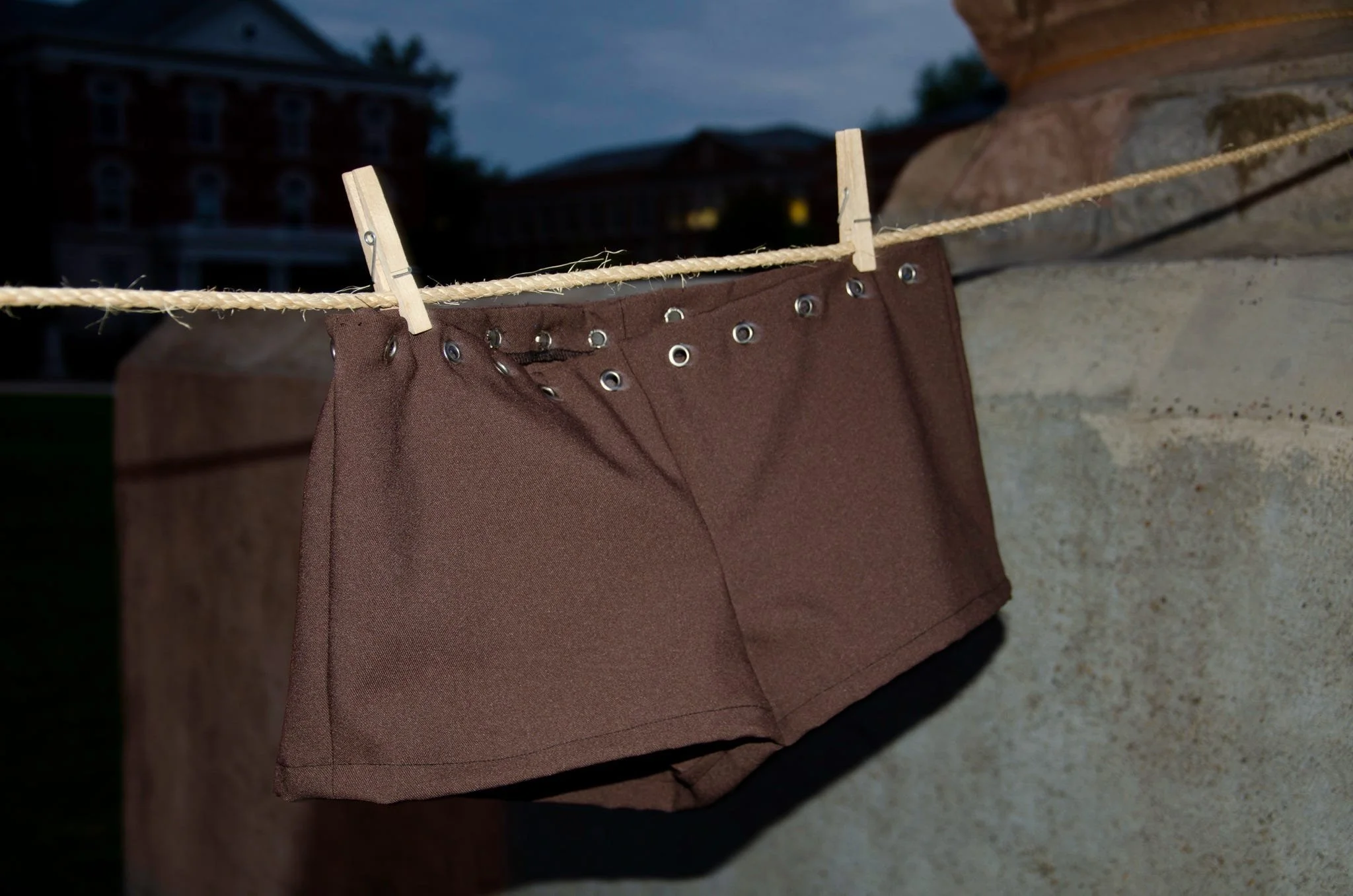 Brown Grommet Mini Shorts.jpeg