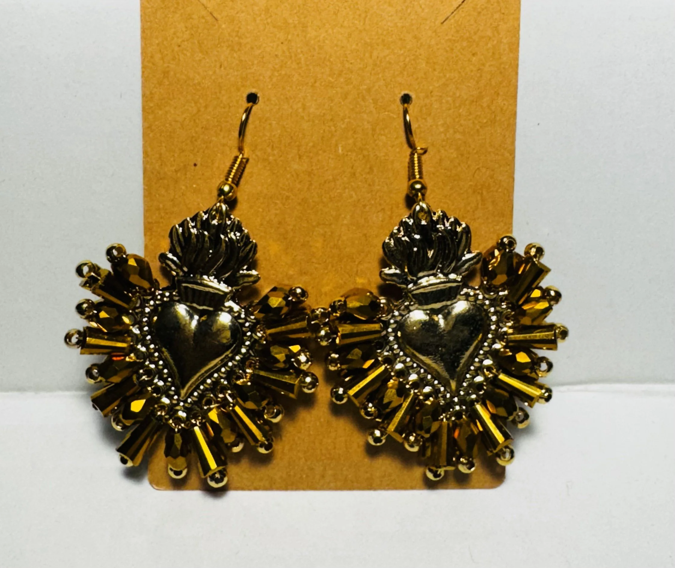 GILDED SACRED HEARTBURST EARRINGS