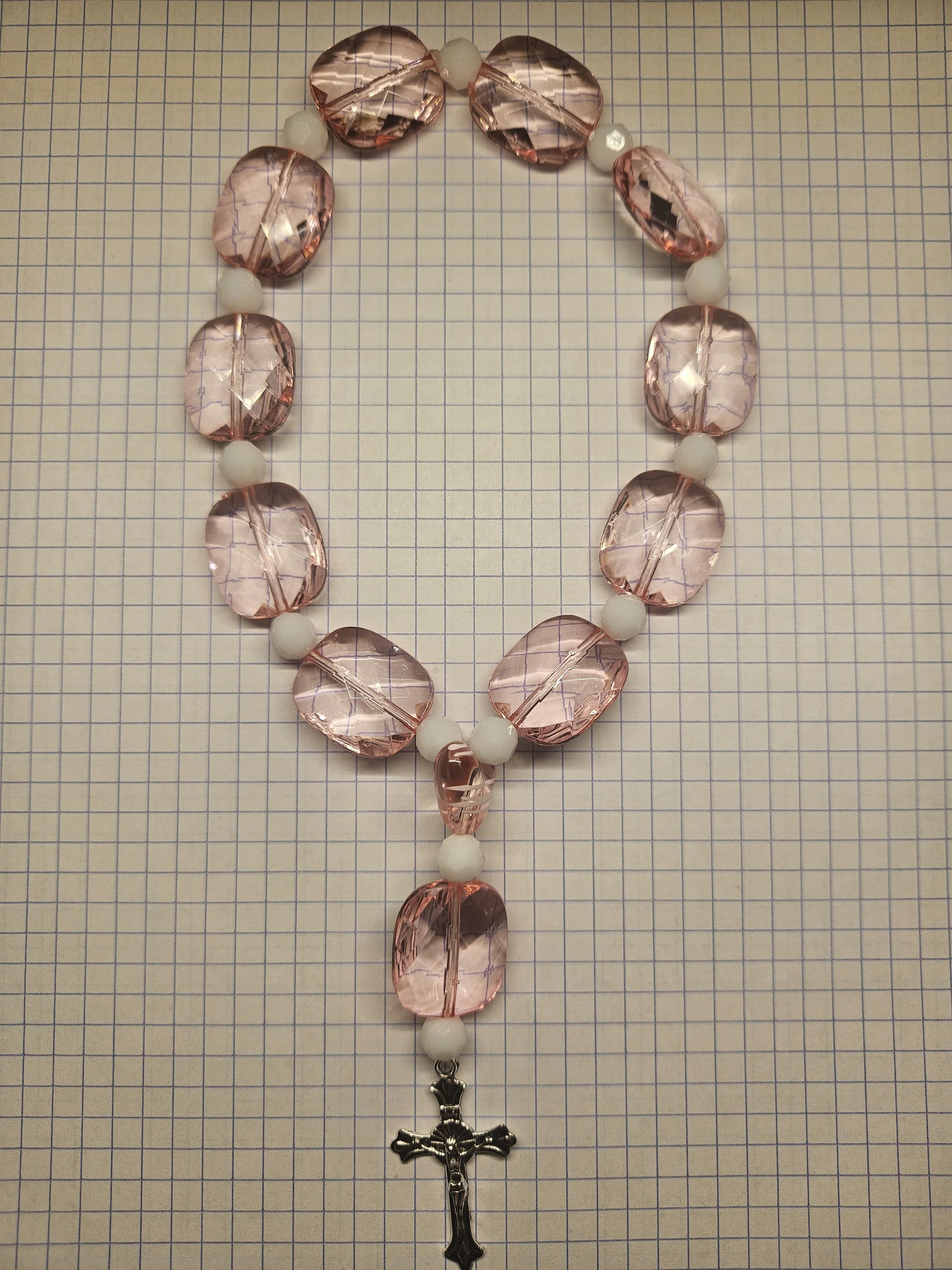 LIGHT PINK RHINESTONE LOOP CHAPLET
