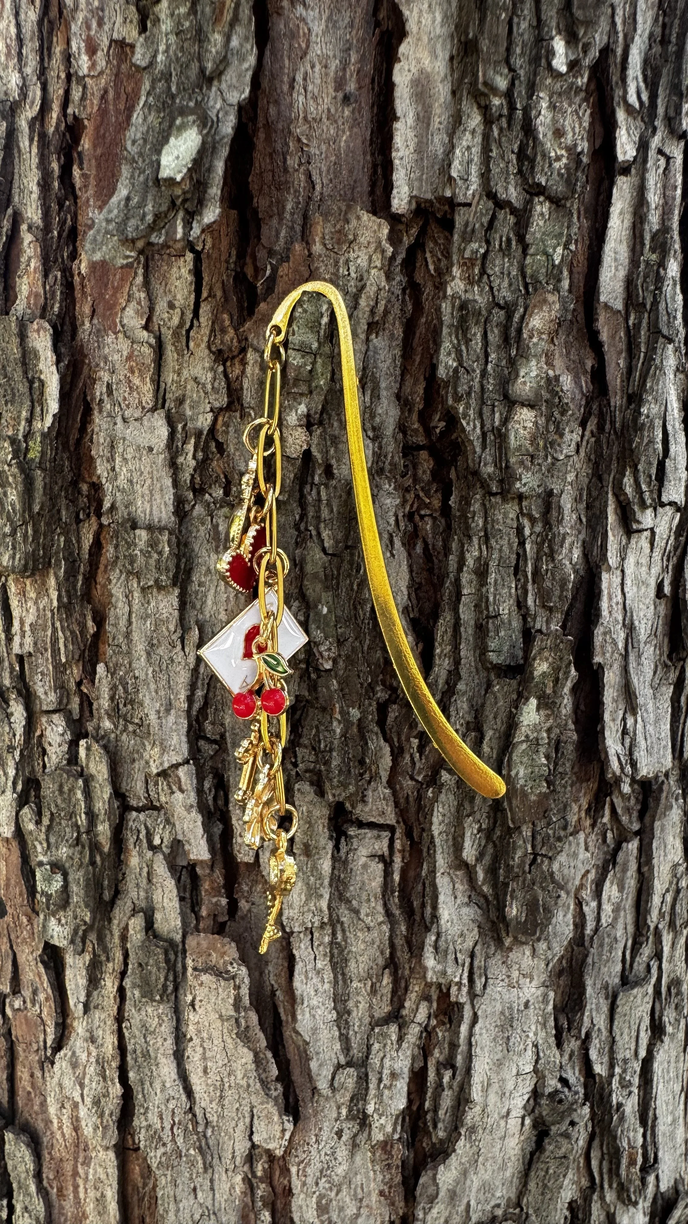 CHERRY CHARMS & KEYS BOOKMARK