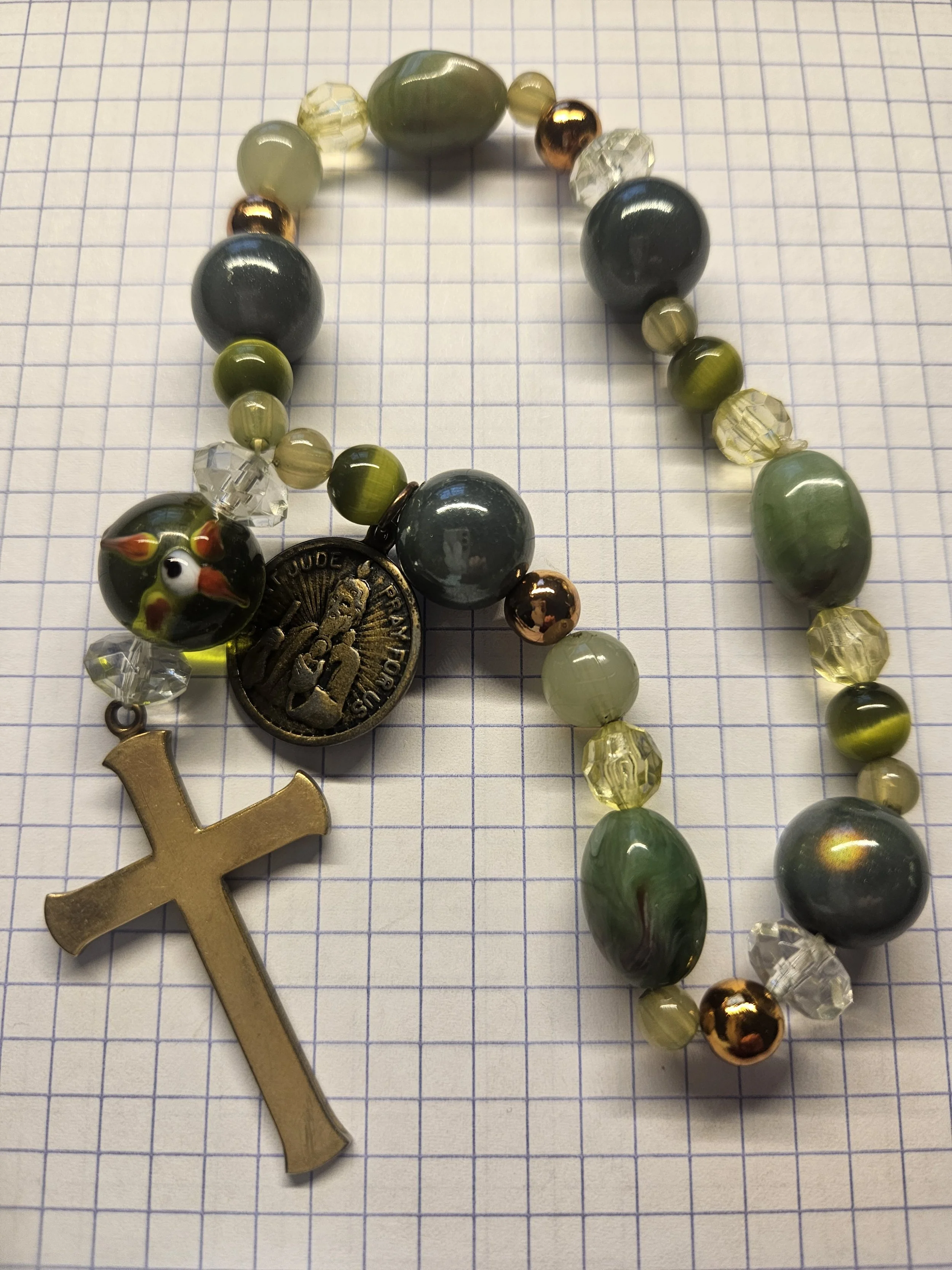 ECLECTIC GREEN SAINT JUDE CHAPLET