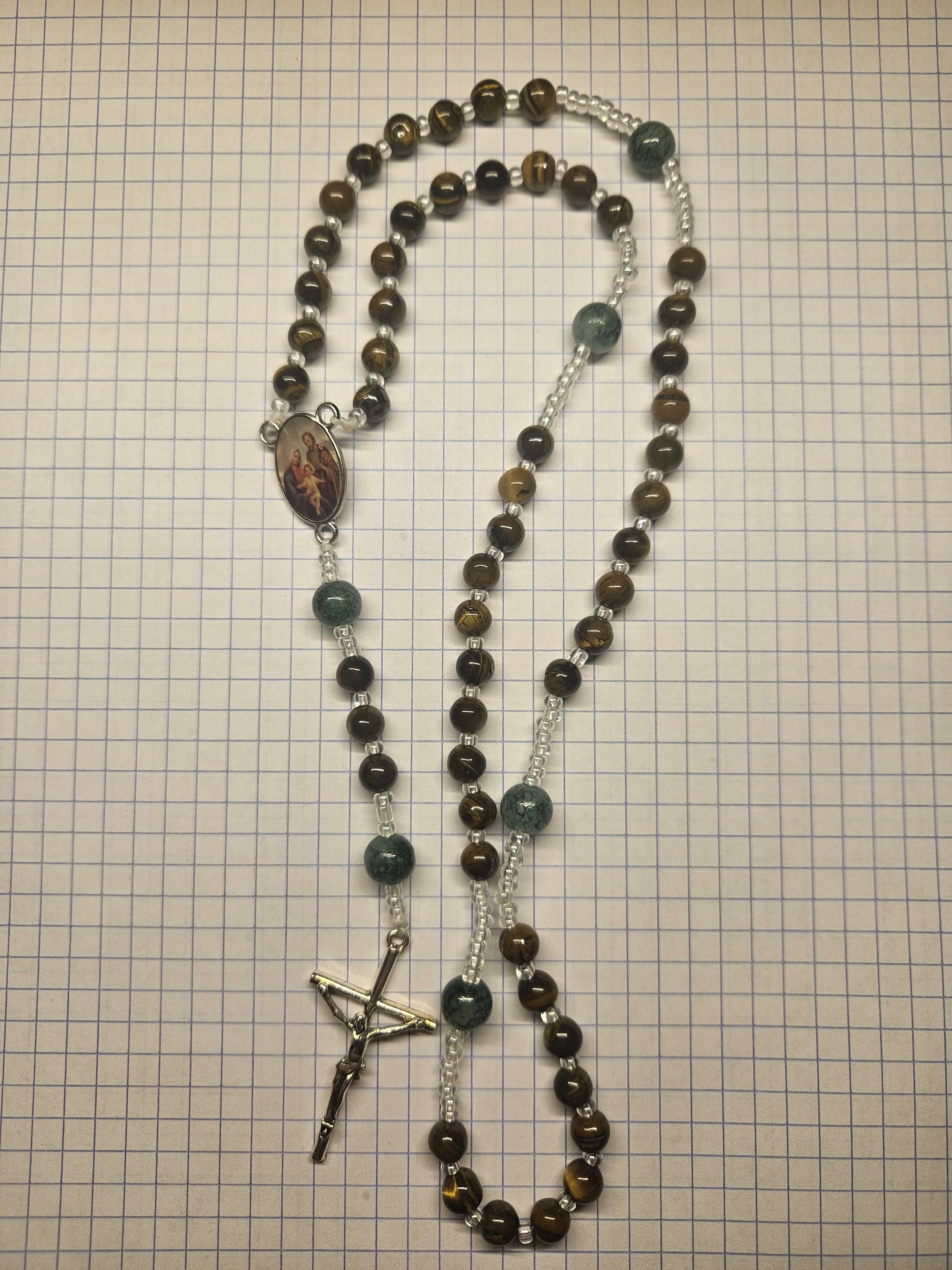 TIGER'S EYE GREEN ROSARY
