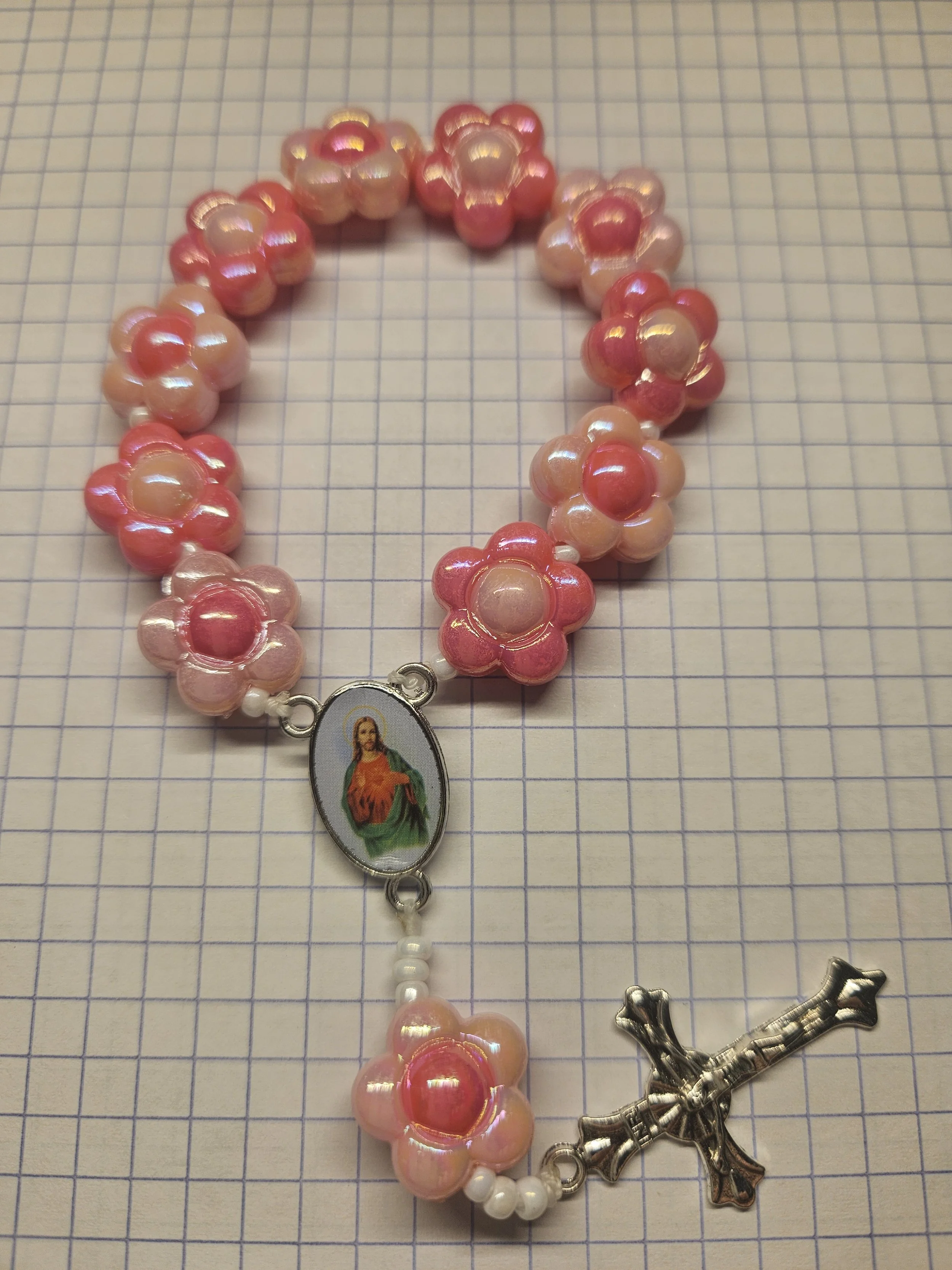 PINK FLOWER LOOP CHAPLET