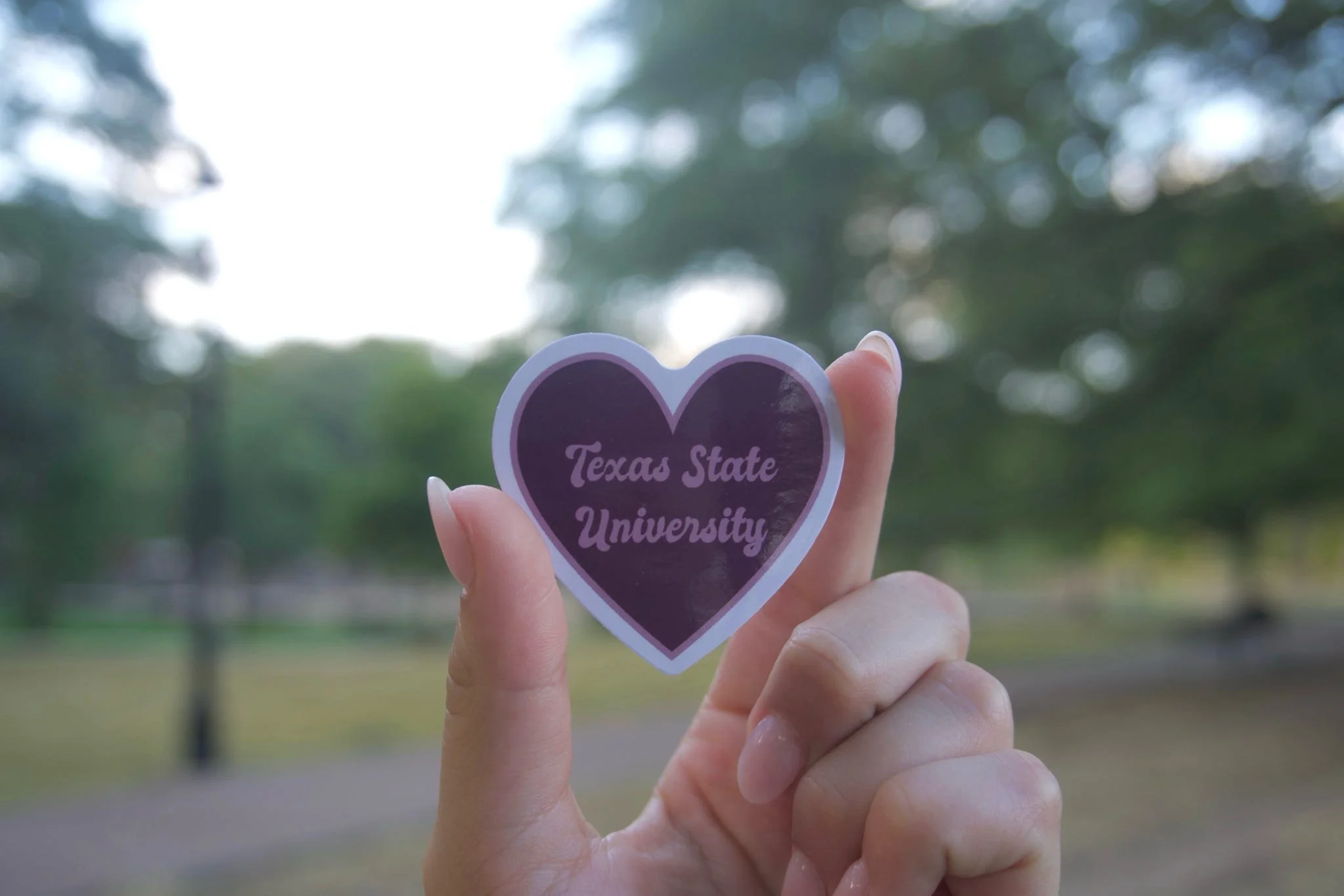 Texas State Maroon Heart Sticker