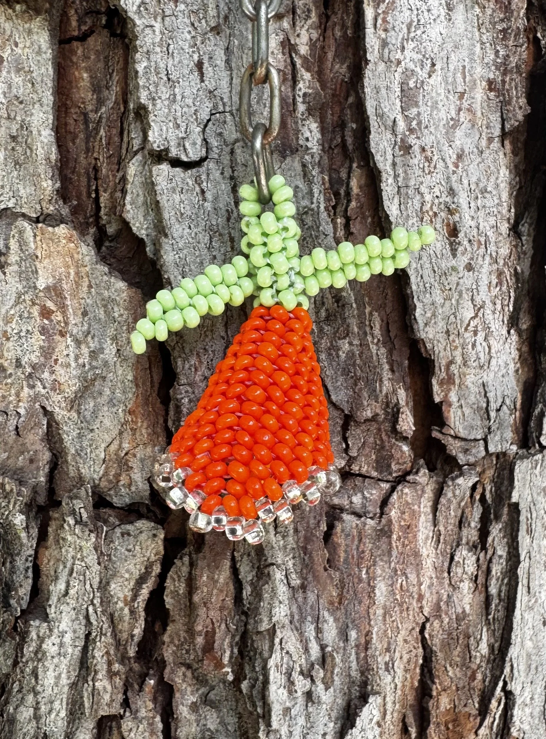 TANGERINE BLOOM BEAD KEYCHAIN