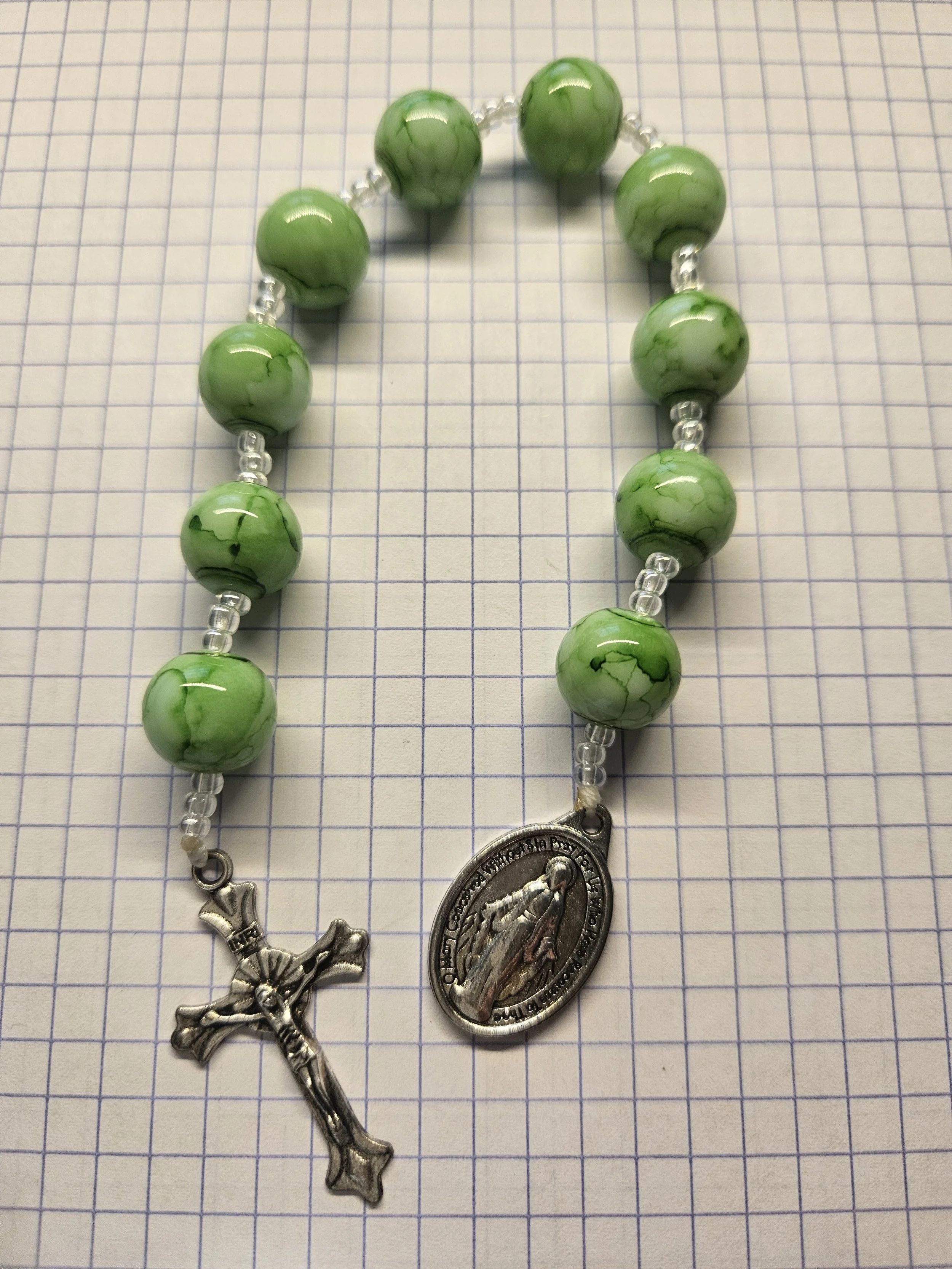GREEN MIRACULOUS MEDAL CHAPLET
