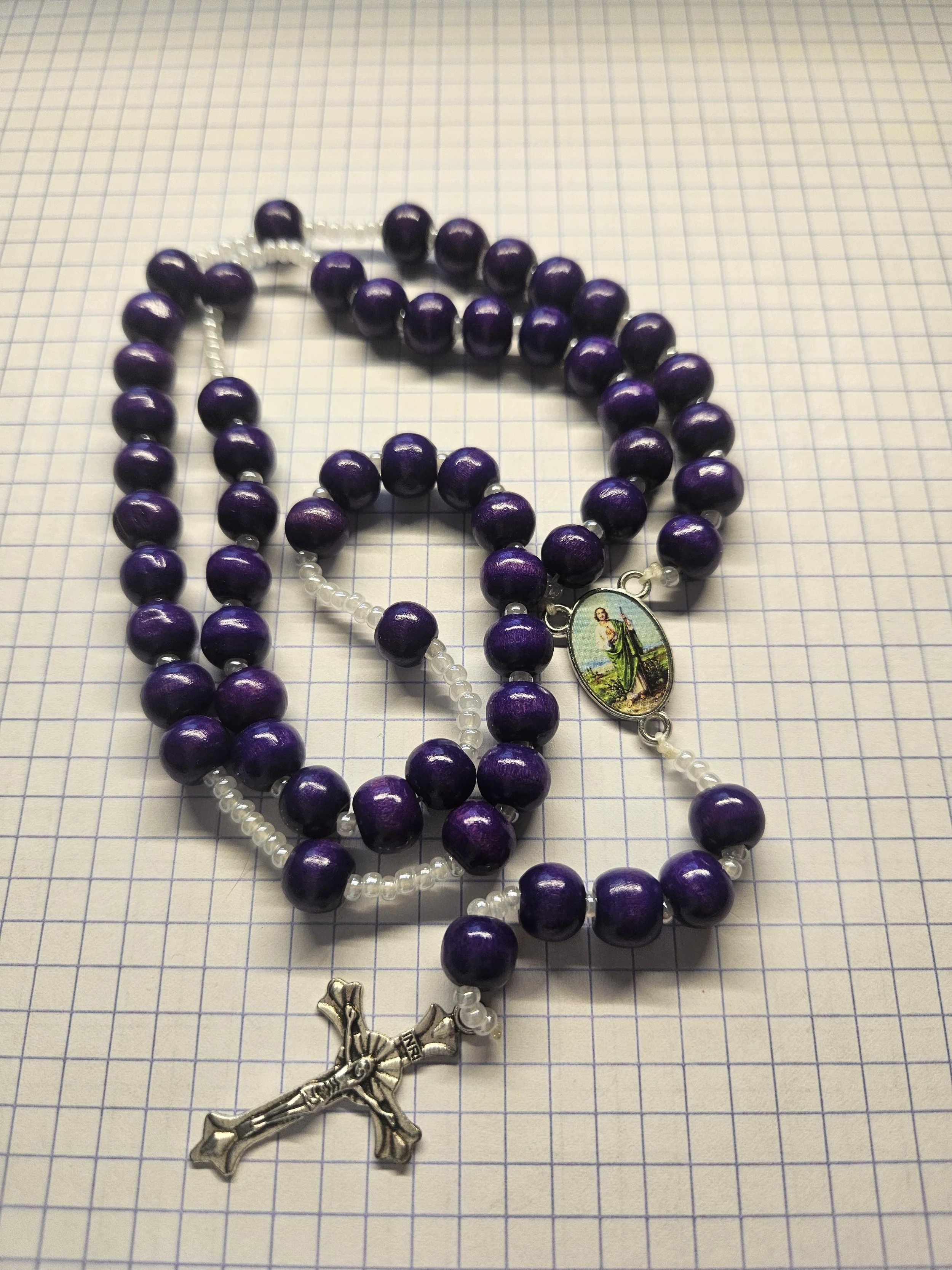 PURPLE SAINT JUDE ROSARY