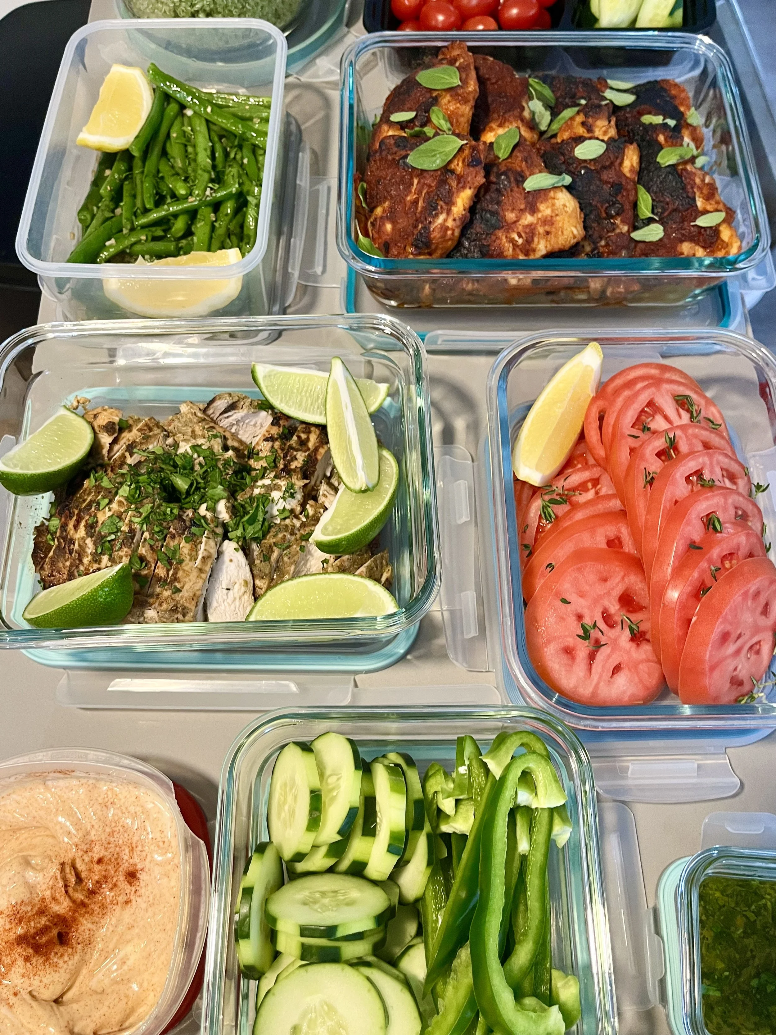 Meal Prep: Jerk Chicken Sandwich fixings, Portuguese Peri-Peri Chicken, & Garlic Green Beans