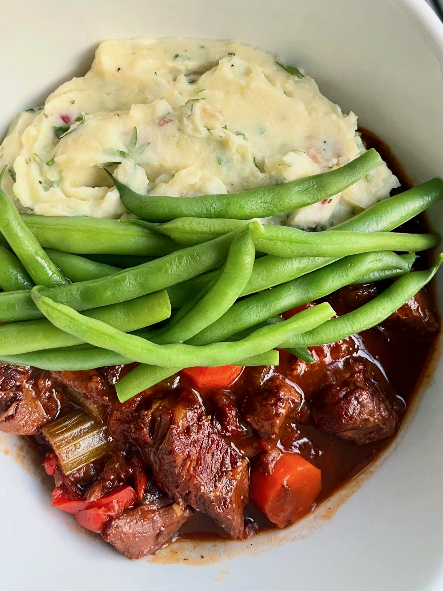 Chuck Beef Stew, Local Beans, & Lumpy Mash