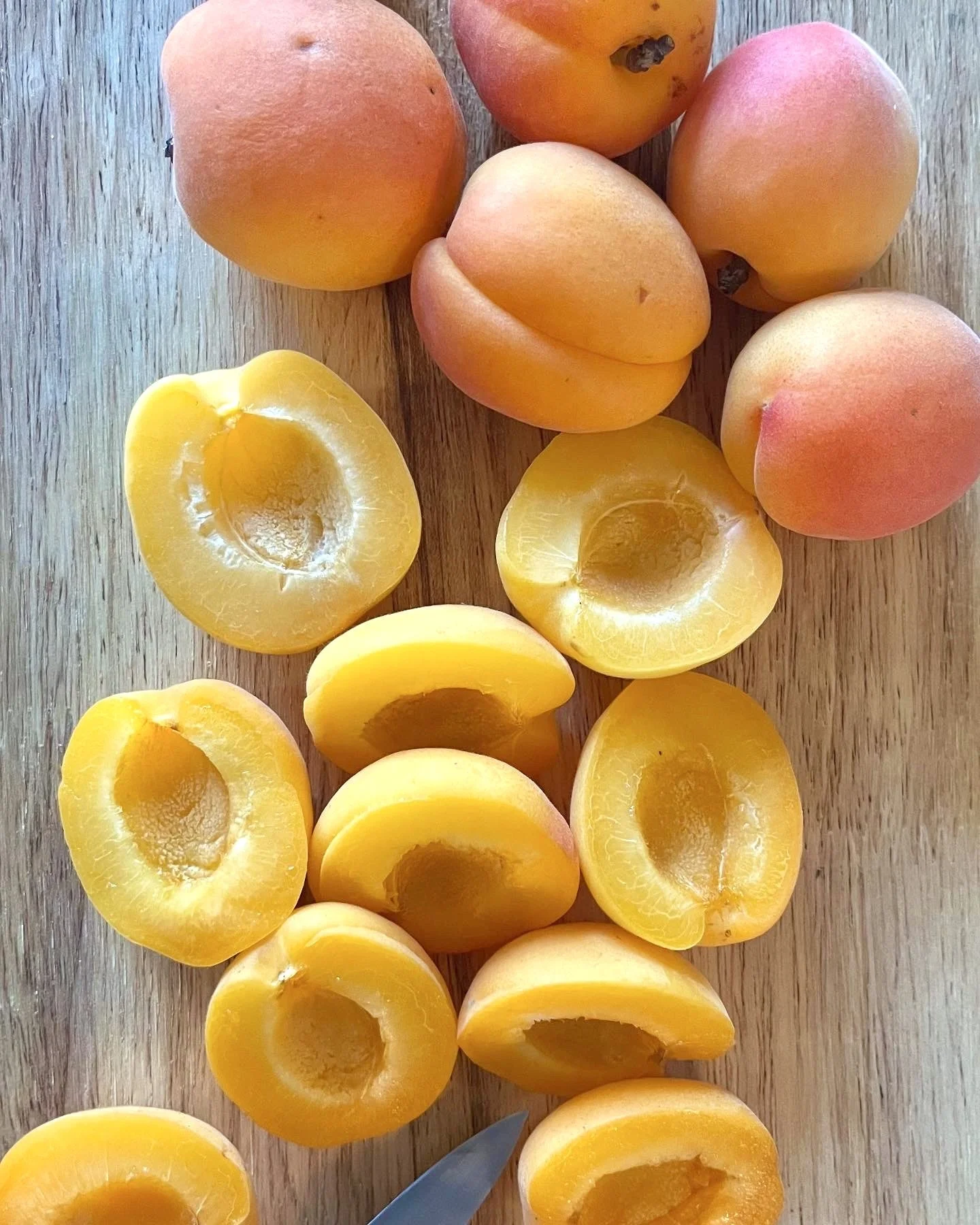 Halved Local Apricots