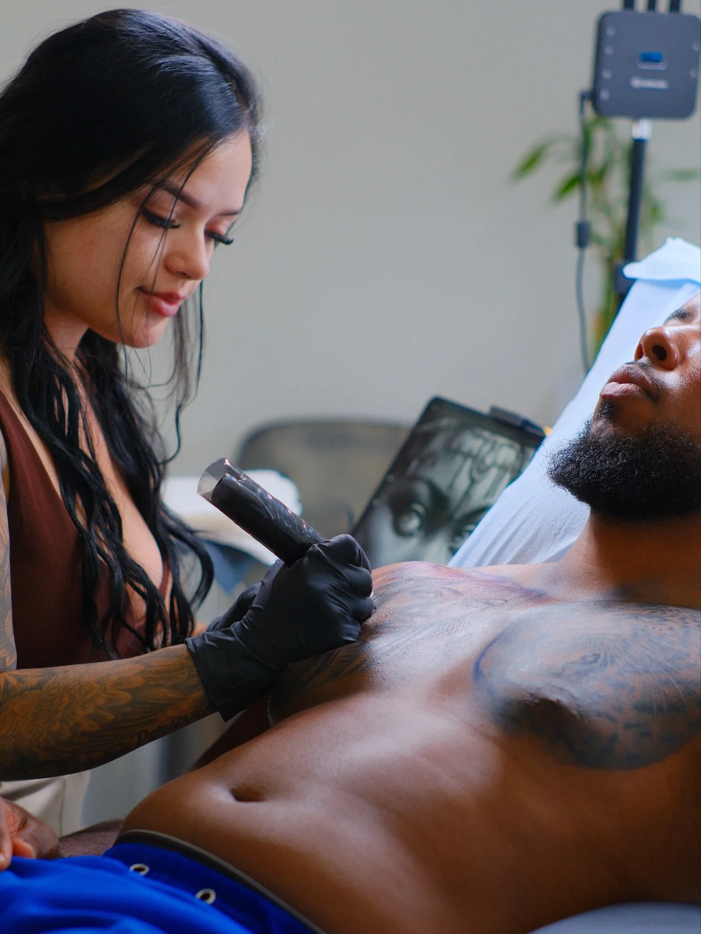 There are still a few sessions left to finish this chest piece, and I can&rsquo;t wait to show you how this project will look once it&rsquo;s complete. 
Here are a few shots of the progress so far 🕯️

I love bringing your ideas to life!
Every tattoo