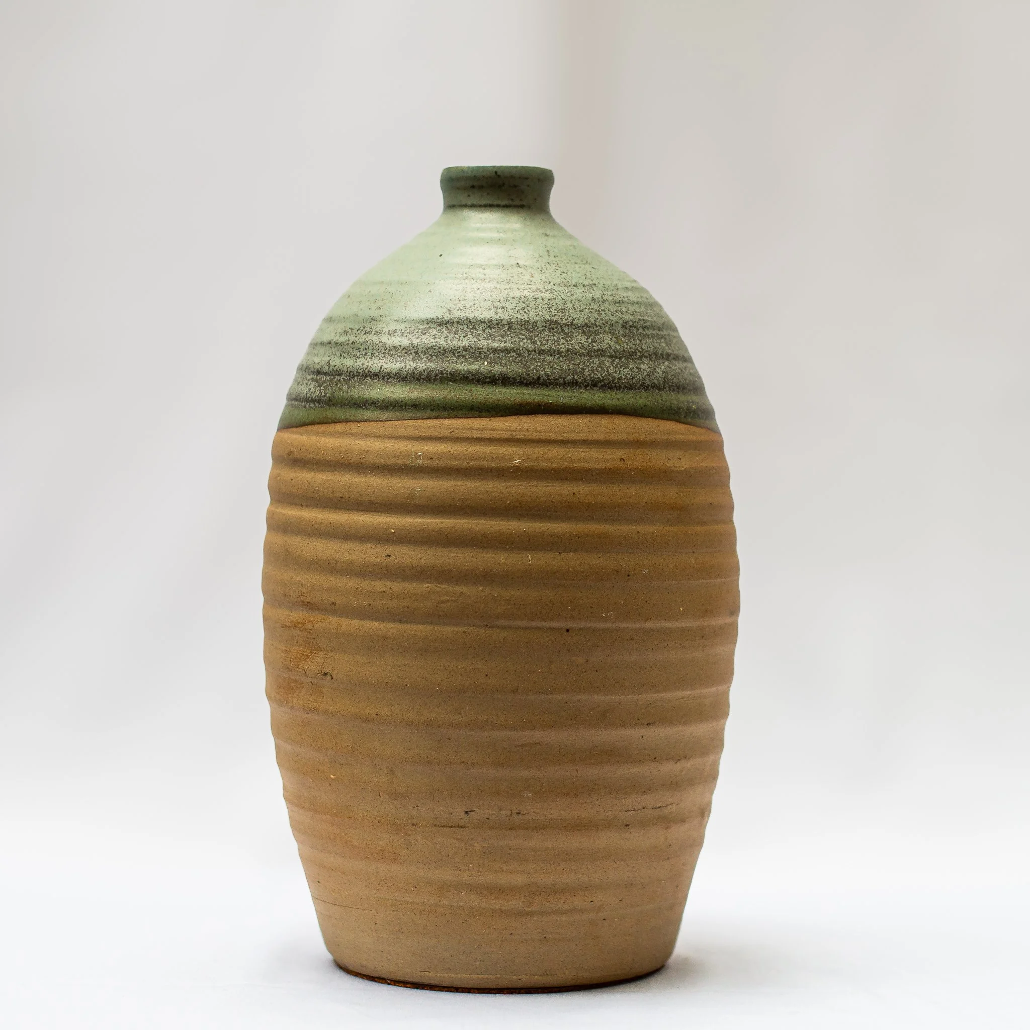 WTF Tall thin beige green vase.jpg