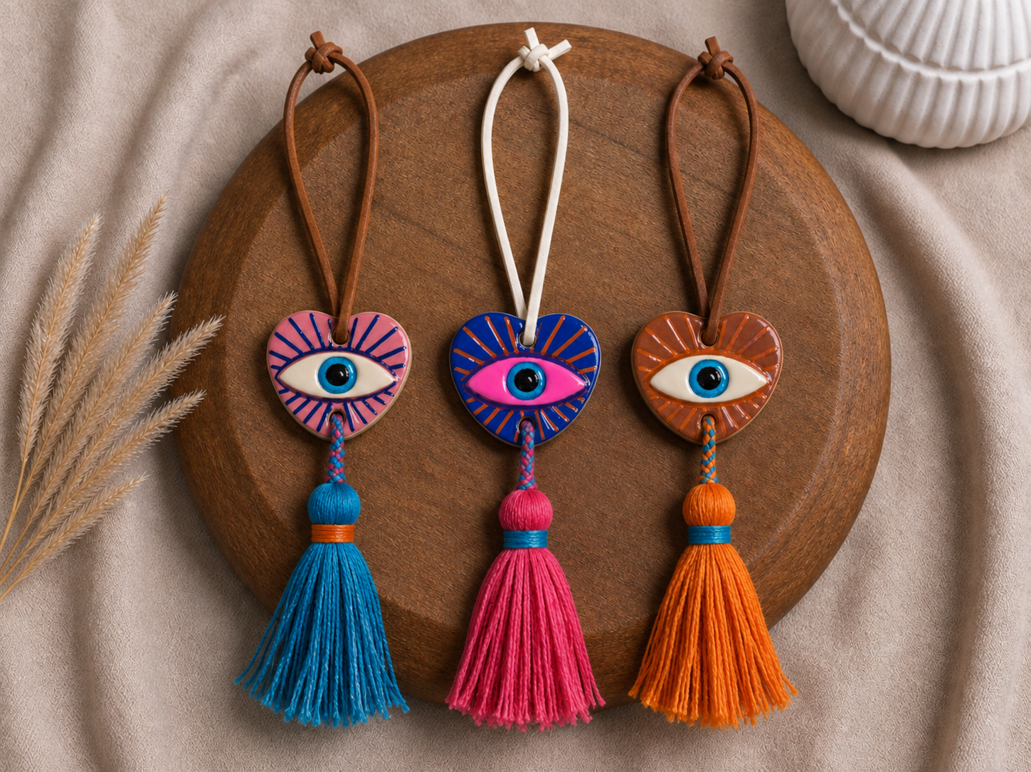 Hand-Shaped Clay Eye Charms
