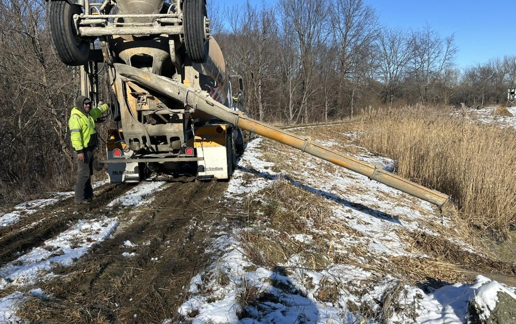 Land clearing services completed for residential property improvements in Geneseo, IL.